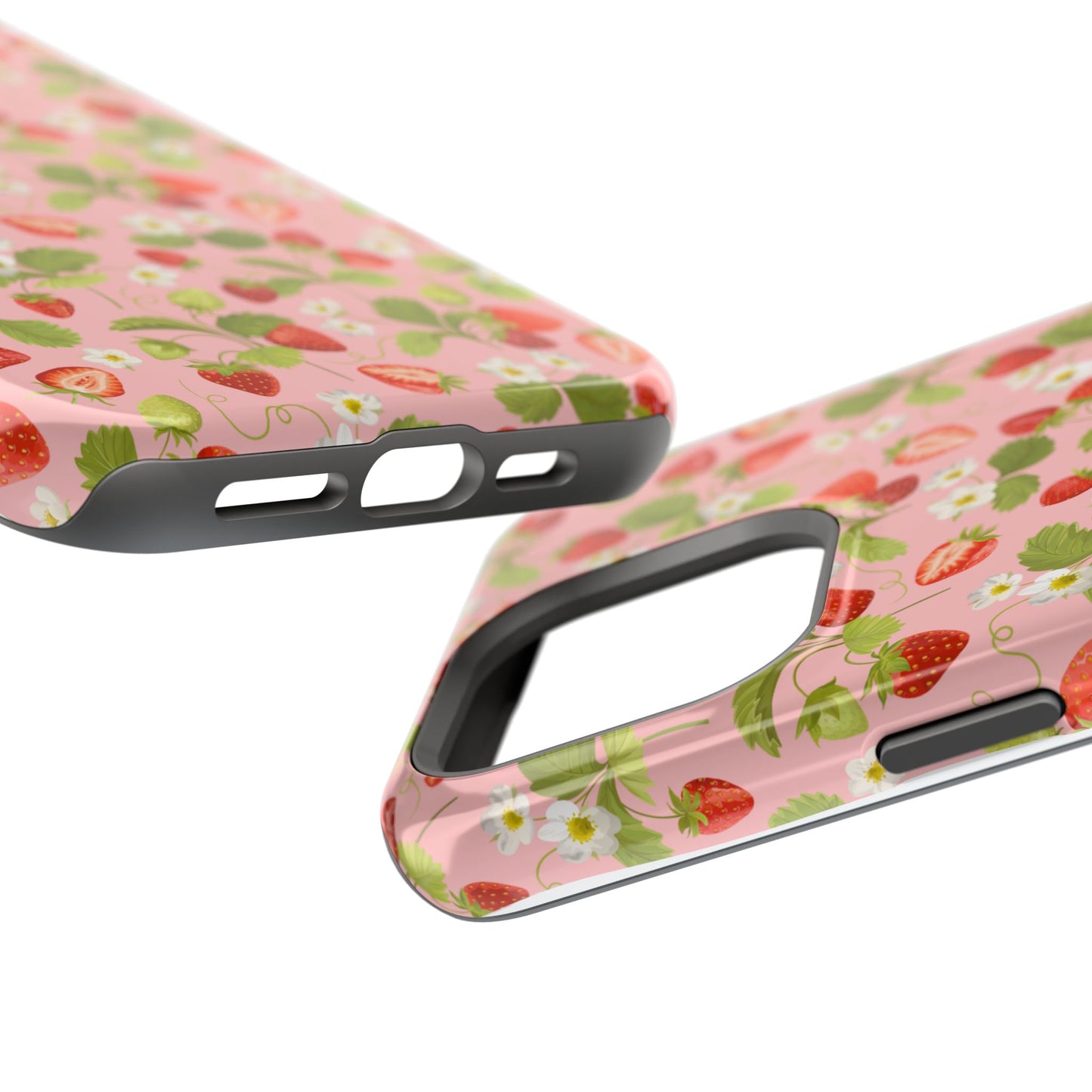 Strawberry Pattern Magnetic Phone Case, Fruit Lover’s Accessory, Cute Gift, Summer Vibe, Phone Protection