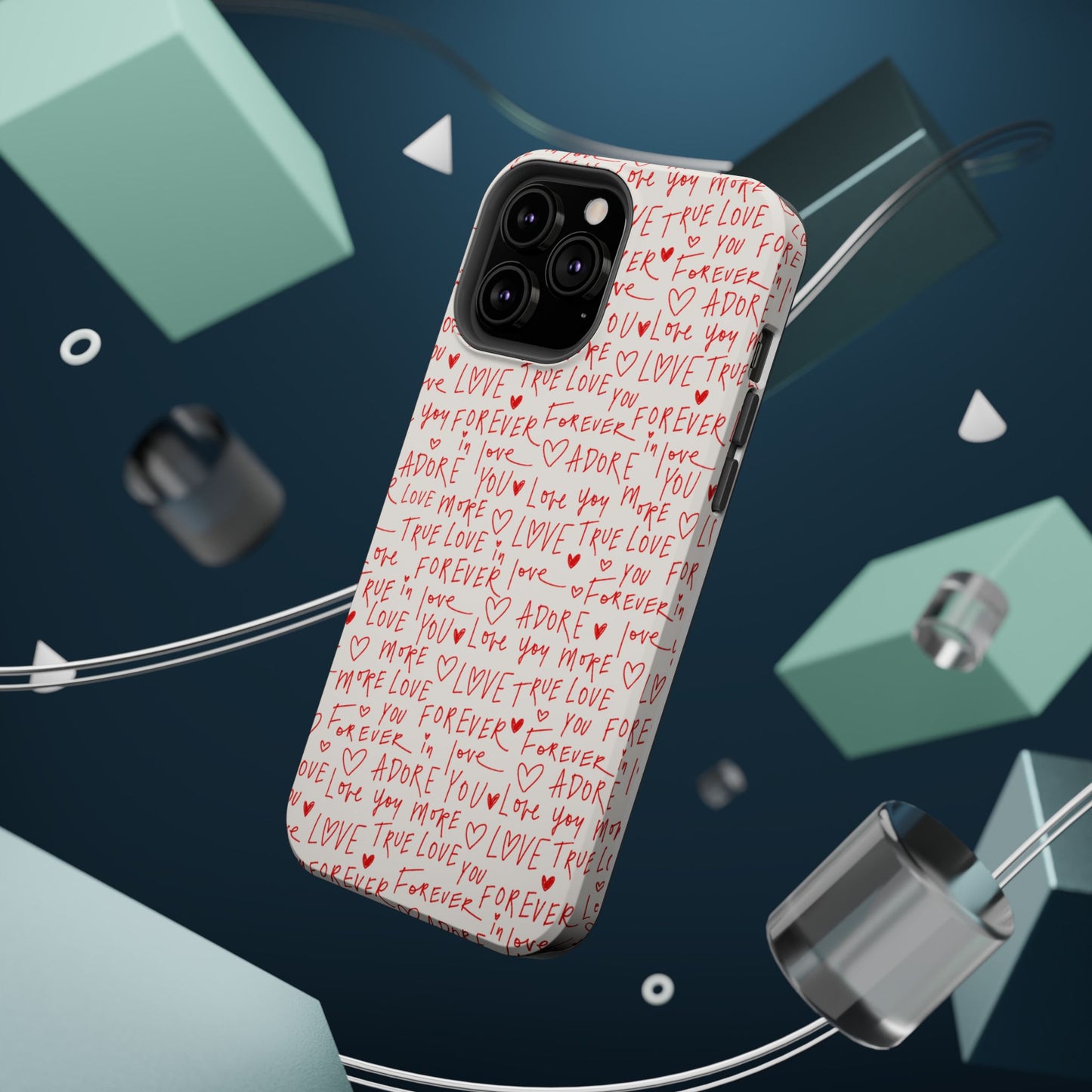 Love Hearts MAGNETIC Tough Case for iPhone, Cute Heart Design, Adore You Case, True Love Protection