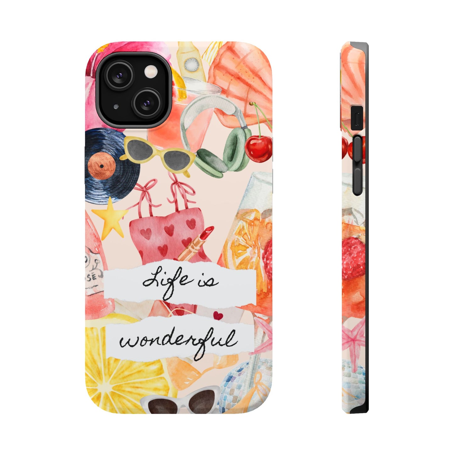 Life is Wonderful, Stylish Phone Cover, Cute Phone Accessory, Gift for Her, Summer Vibe Phone Case