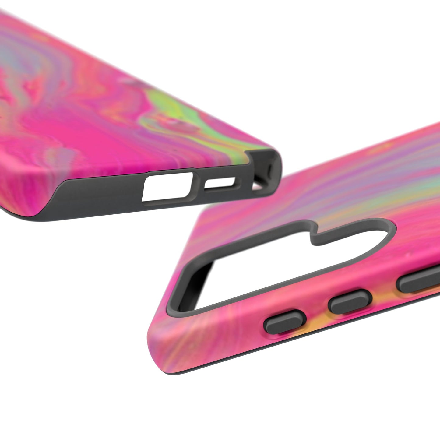 Pink Trendy Futuristic Tough Phone Case with Colorful Abstract Design for Samsung