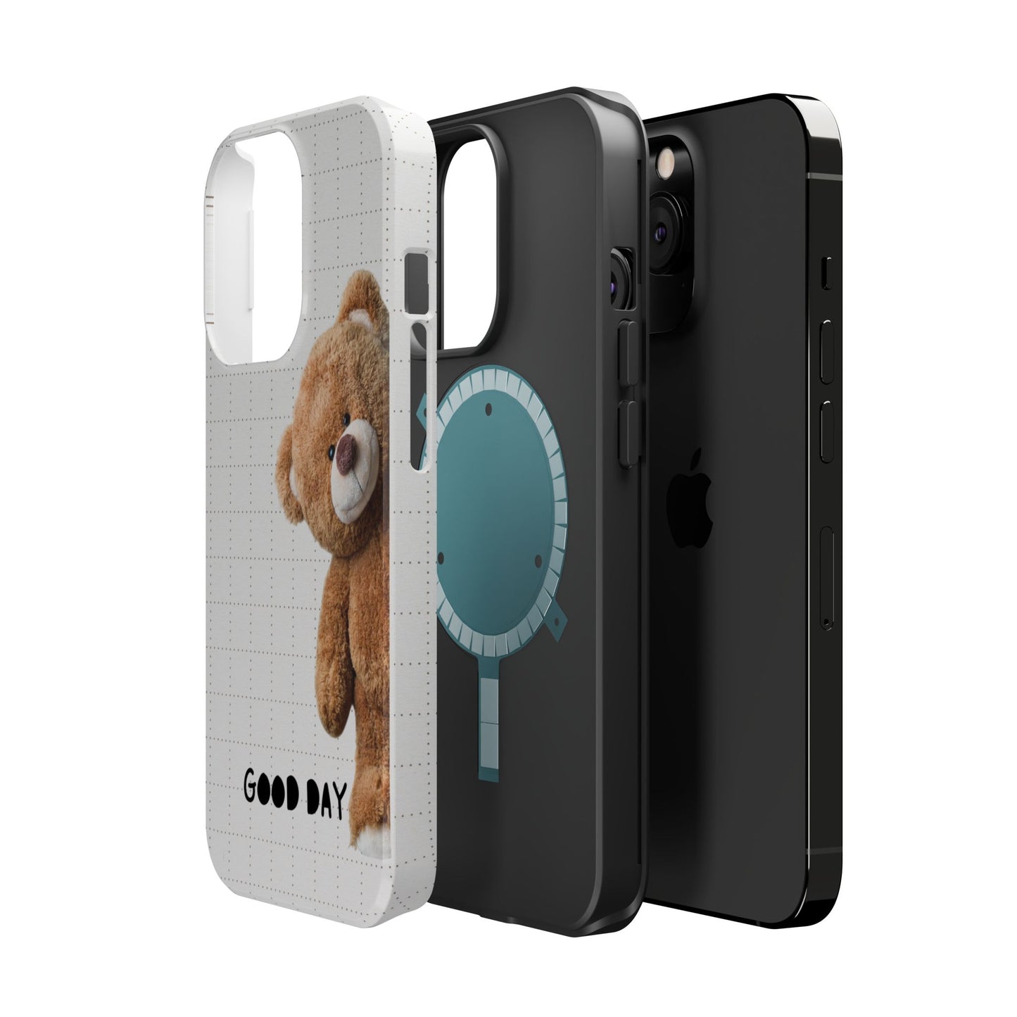 Good Day Teddy Bear MAGNETIC Phone Cases, Cute, Gift for Friends, Teddy Bear Lover's Case