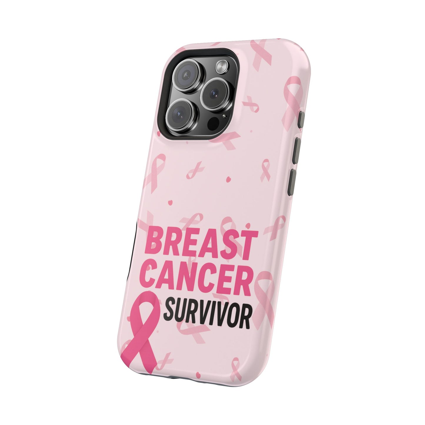 Breast Cancer Survivor Magnetic Phone Case, Impact-Resistant, Pink Ribbon for Iphone
