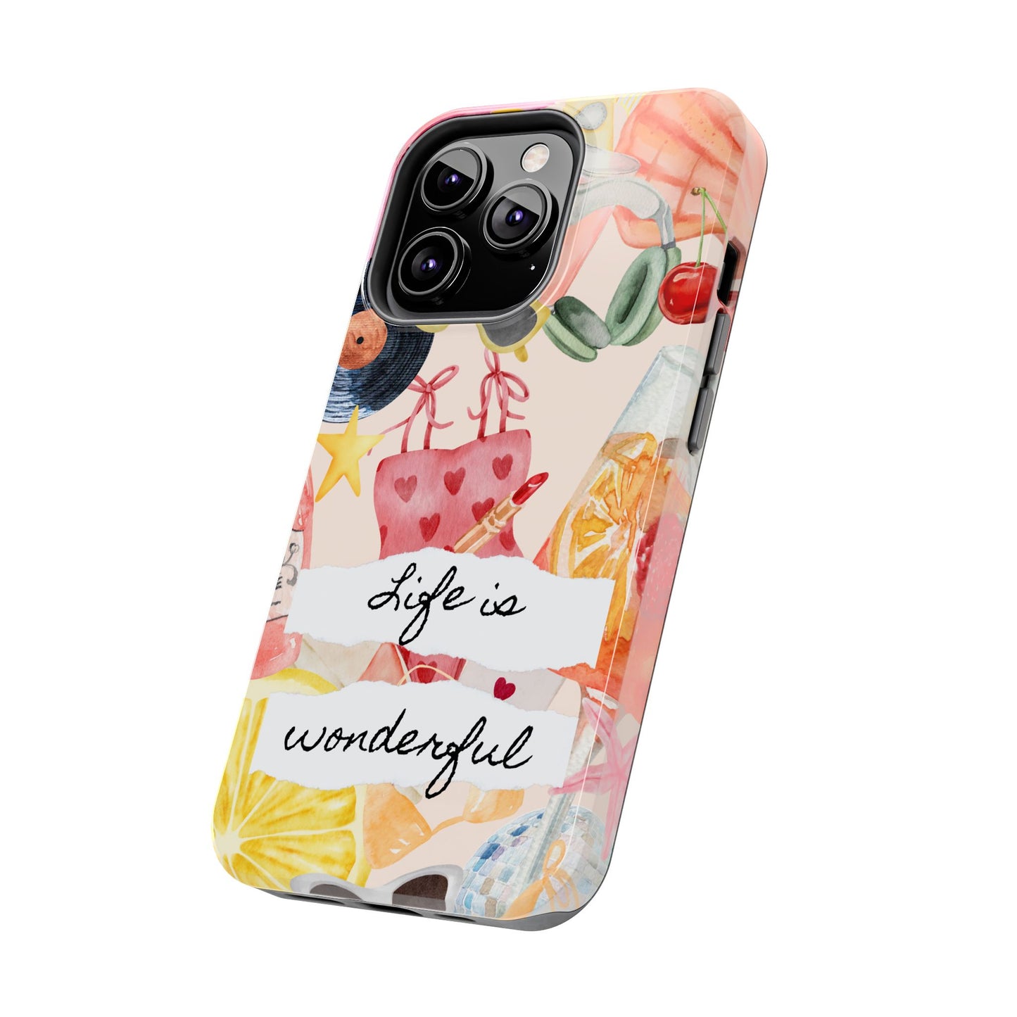 Life is Wonderful, Stylish Phone Cover, Cute Phone Accessory, Gift for Her, Summer Vibe Phone Case