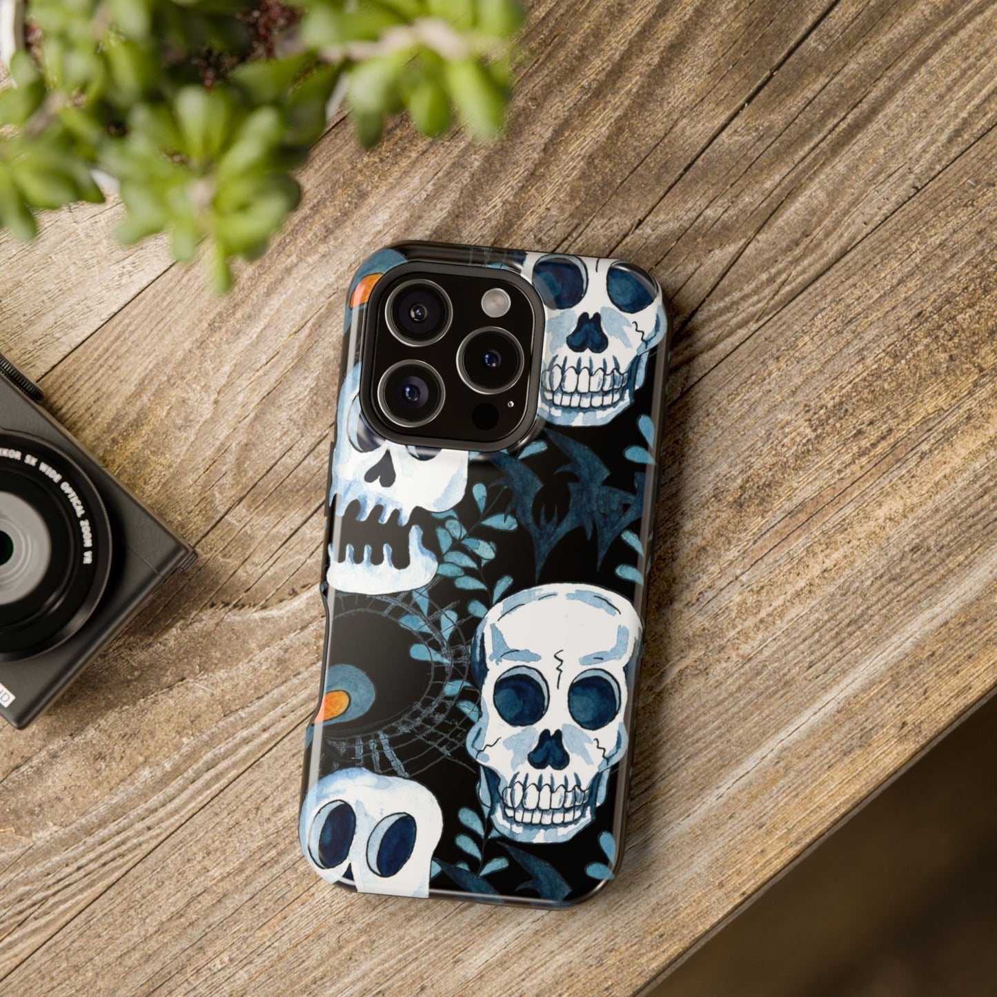 Phone Case - Skull Magnetic Impact-Resistant Case - Halloween - FREE Shipping for Iphone