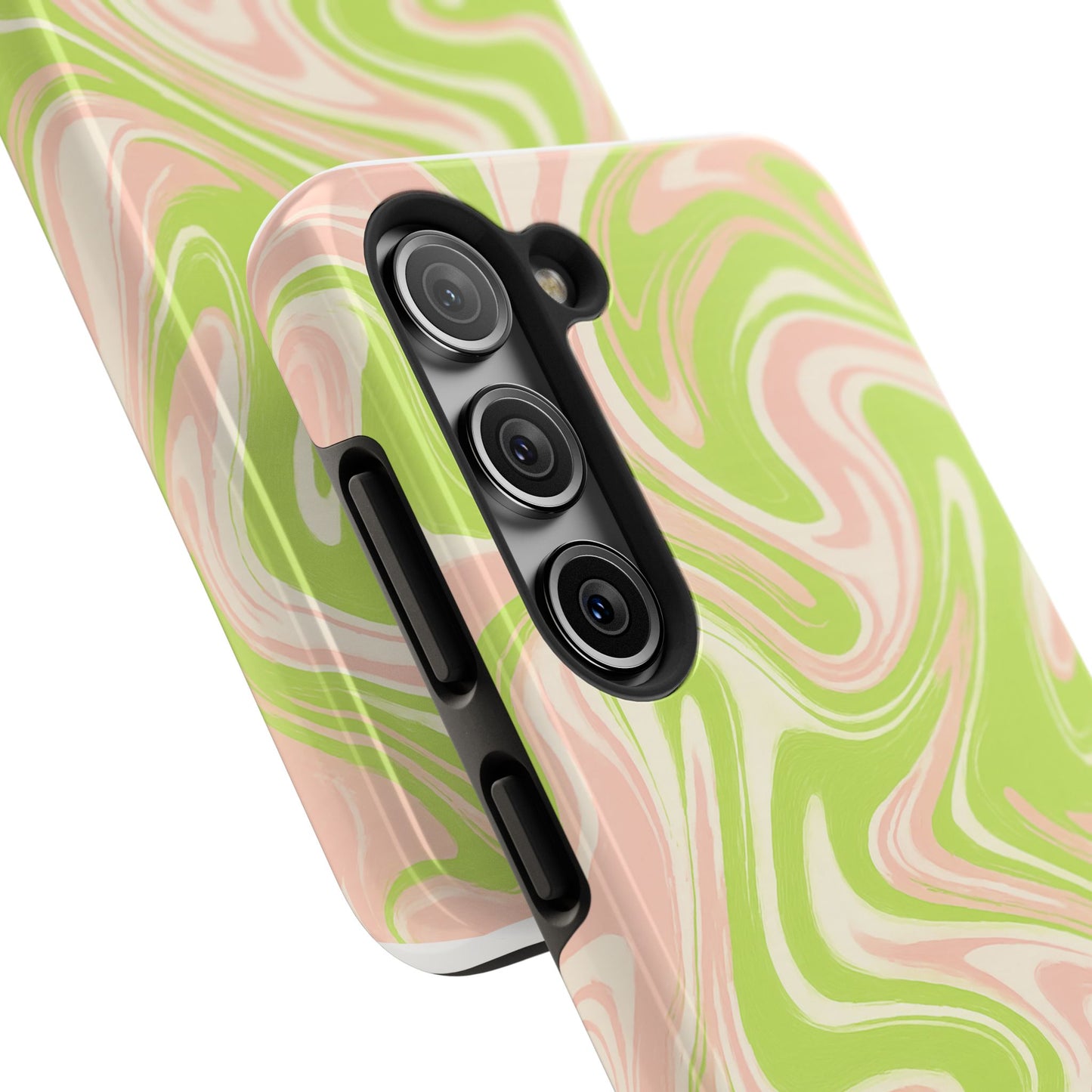 Pink & Green Stylish Tough Phone Case, Durable Protection, Gift for Friends, Colorful Marble Design
