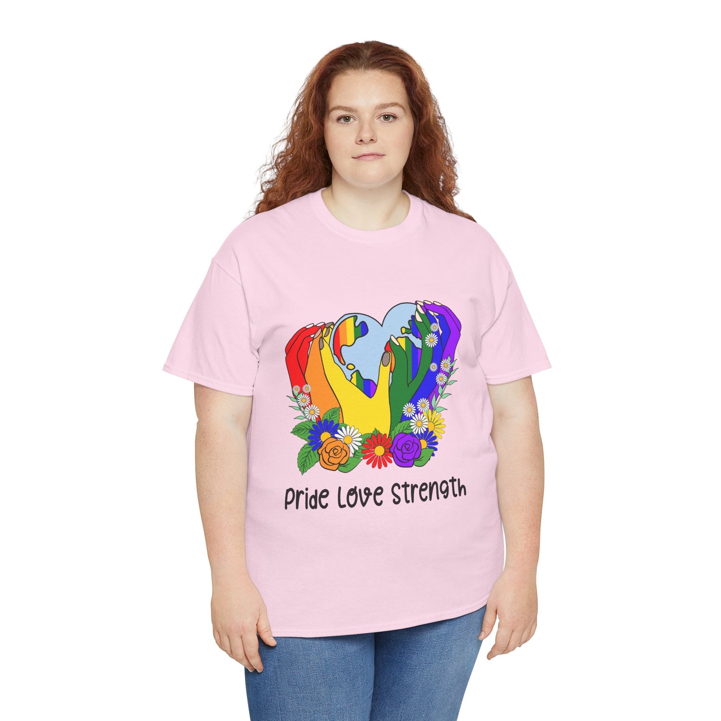 Pride Love Strength Unisex Cotton Tee - Celebrate Diversity and Unity