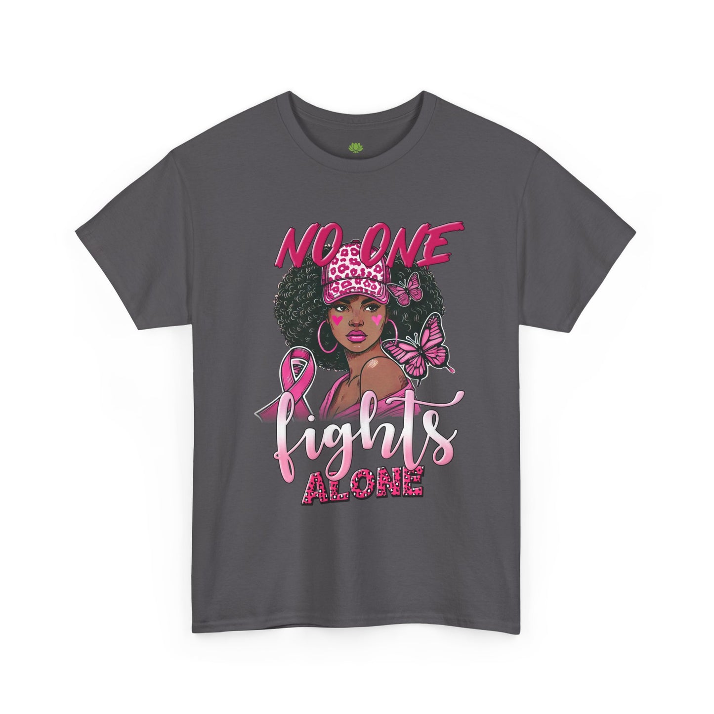 Empowerment Unisex Heavy Cotton Tee - "No One Fights Alone"