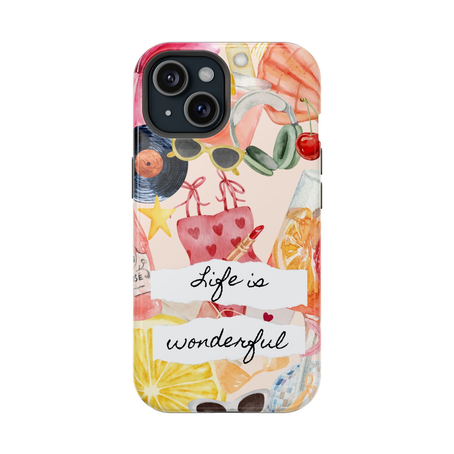 Life is Wonderful, Stylish Phone Cover, Cute Phone Accessory, Gift for Her, Summer Vibe Phone Case