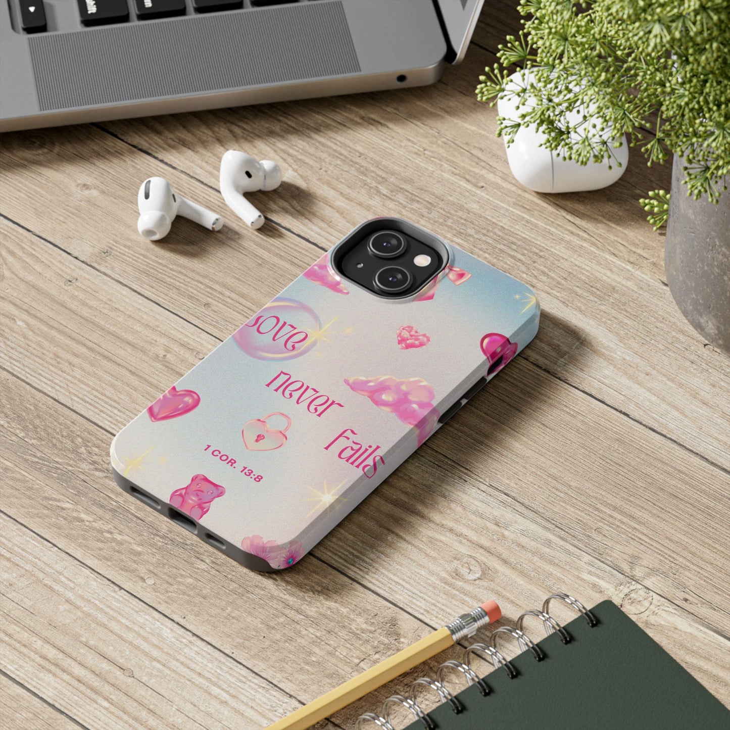 Love Never Fails Bible Verse Tough Phone Case