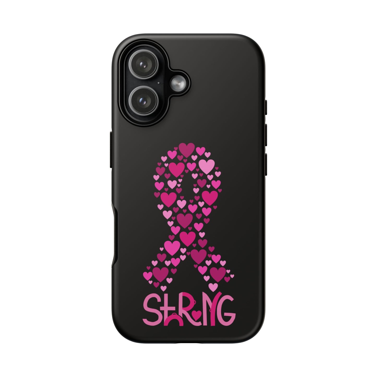 Pink Ribbon Phone Case - Strong Heart Design, Cancer Awareness, Gift for Supporters for IPhone