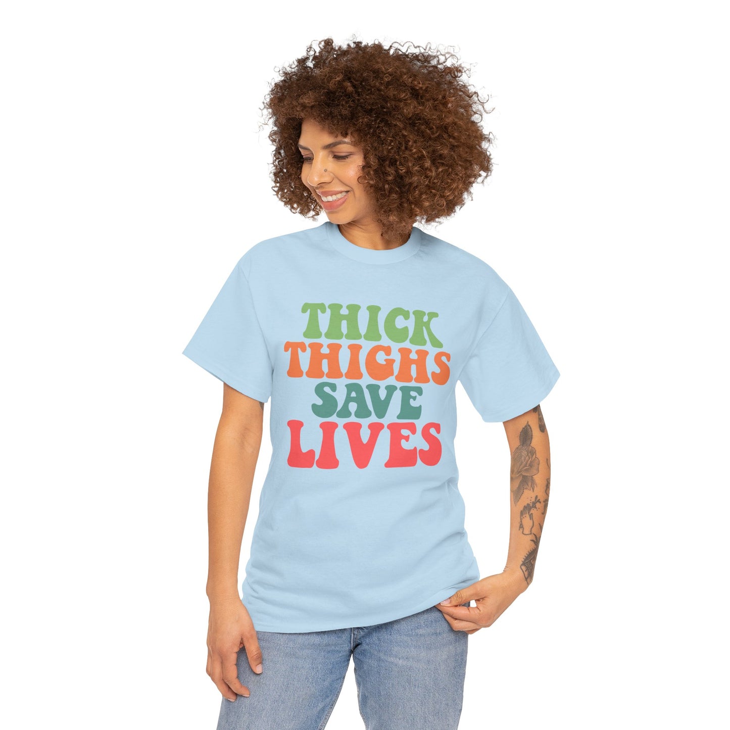 Thick Thighs Save Lives Unisex Heavy Cotton Tee