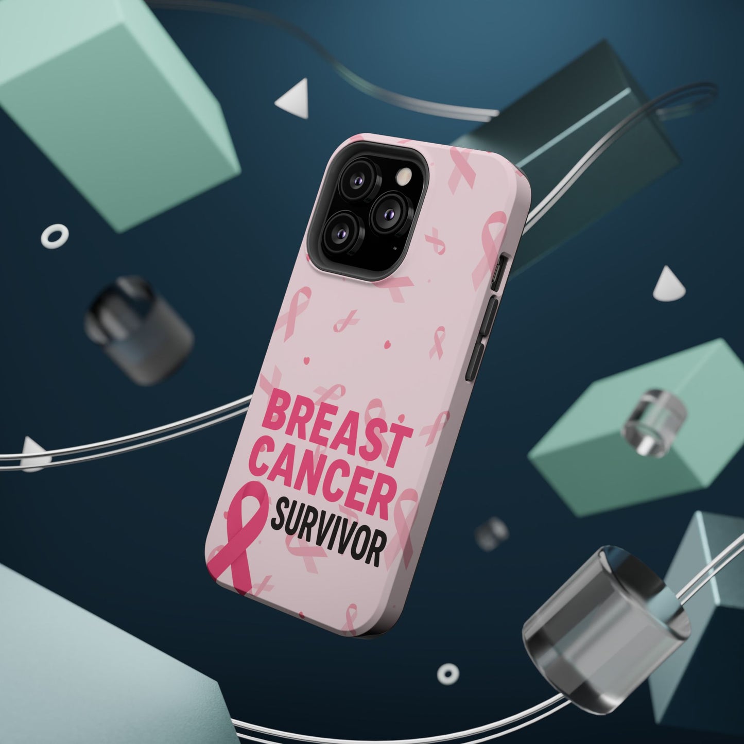 Breast Cancer Survivor Magnetic Phone Case, Impact-Resistant, Pink Ribbon for Iphone
