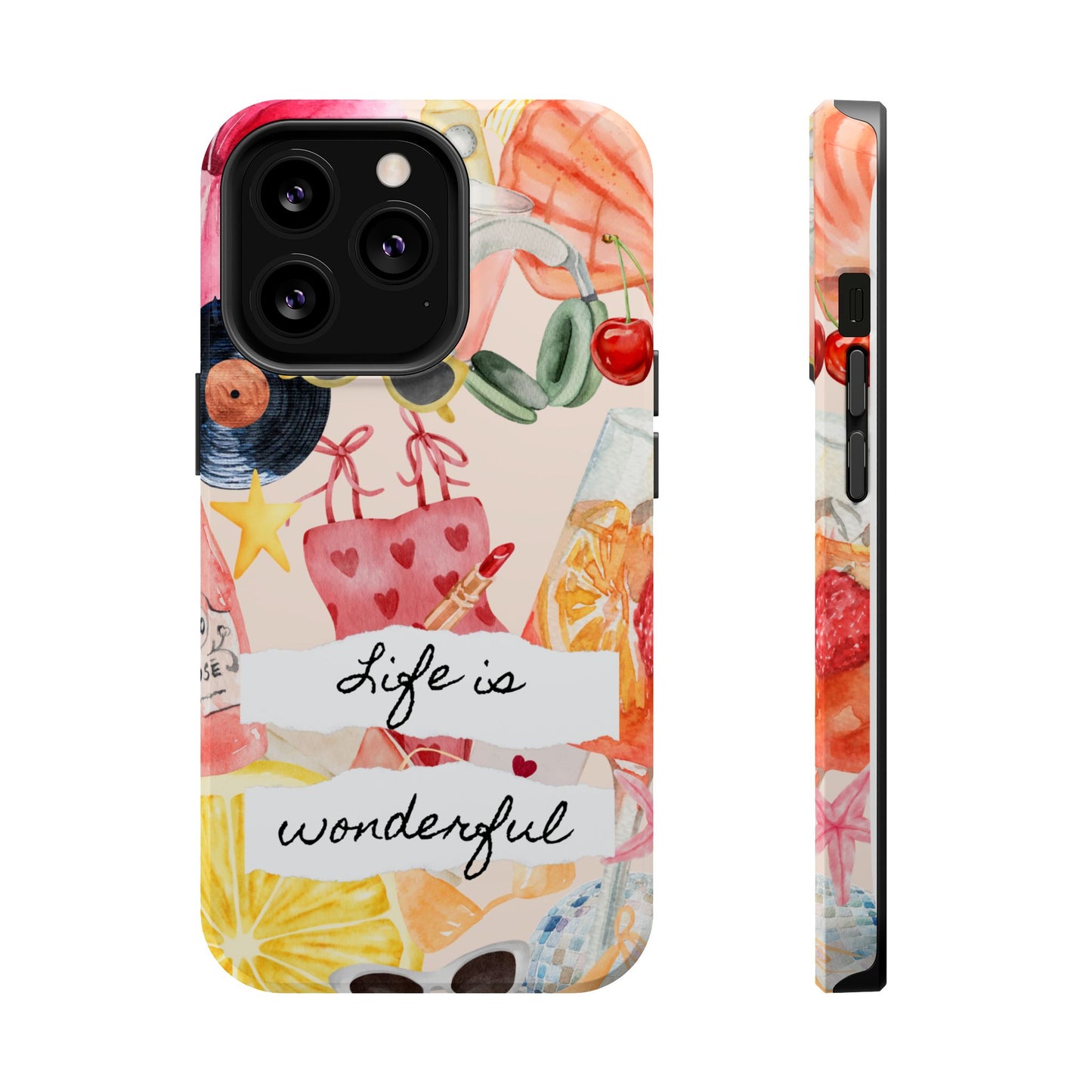 Life is Wonderful, Stylish Phone Cover, Cute Phone Accessory, Gift for Her, Summer Vibe Phone Case