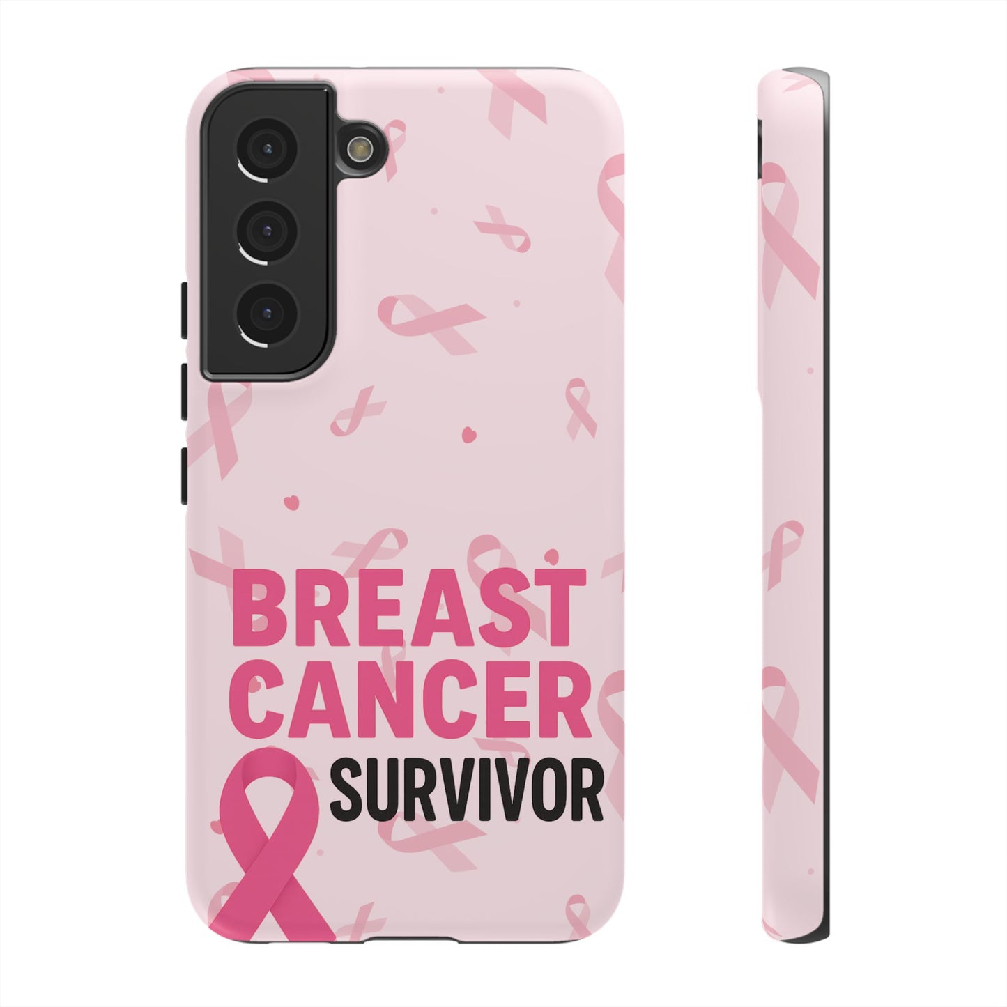 Breast Cancer Survivor Phone Case, Cancer Awareness, Pink Ribbon Design, Tough Cases for Samsung