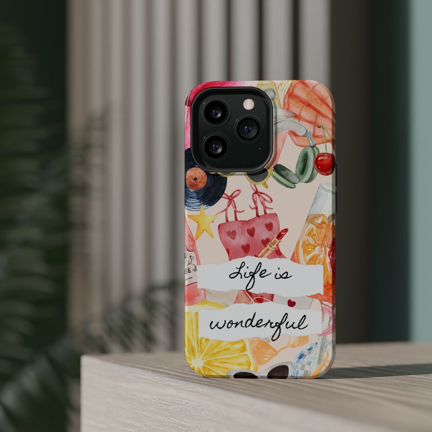 Life is Wonderful, Stylish Phone Cover, Cute Phone Accessory, Gift for Her, Summer Vibe Phone Case