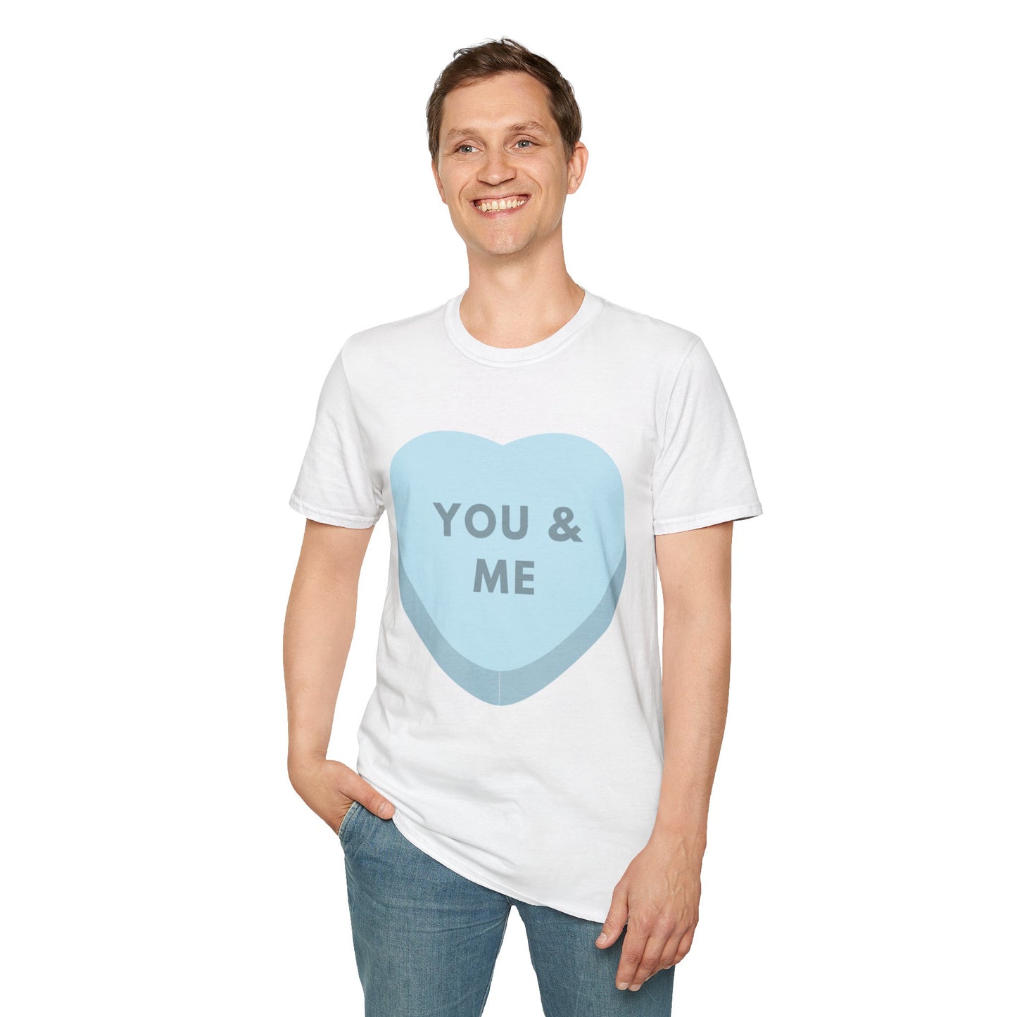 Couples Heart Graphic UnisexT-Shirt - 'You & Me' Design