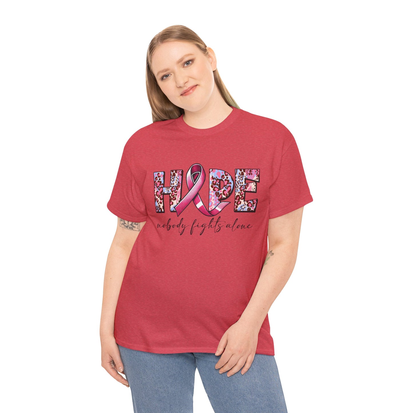 Hope & Support Unisex Tee - Nobody Fights Alone