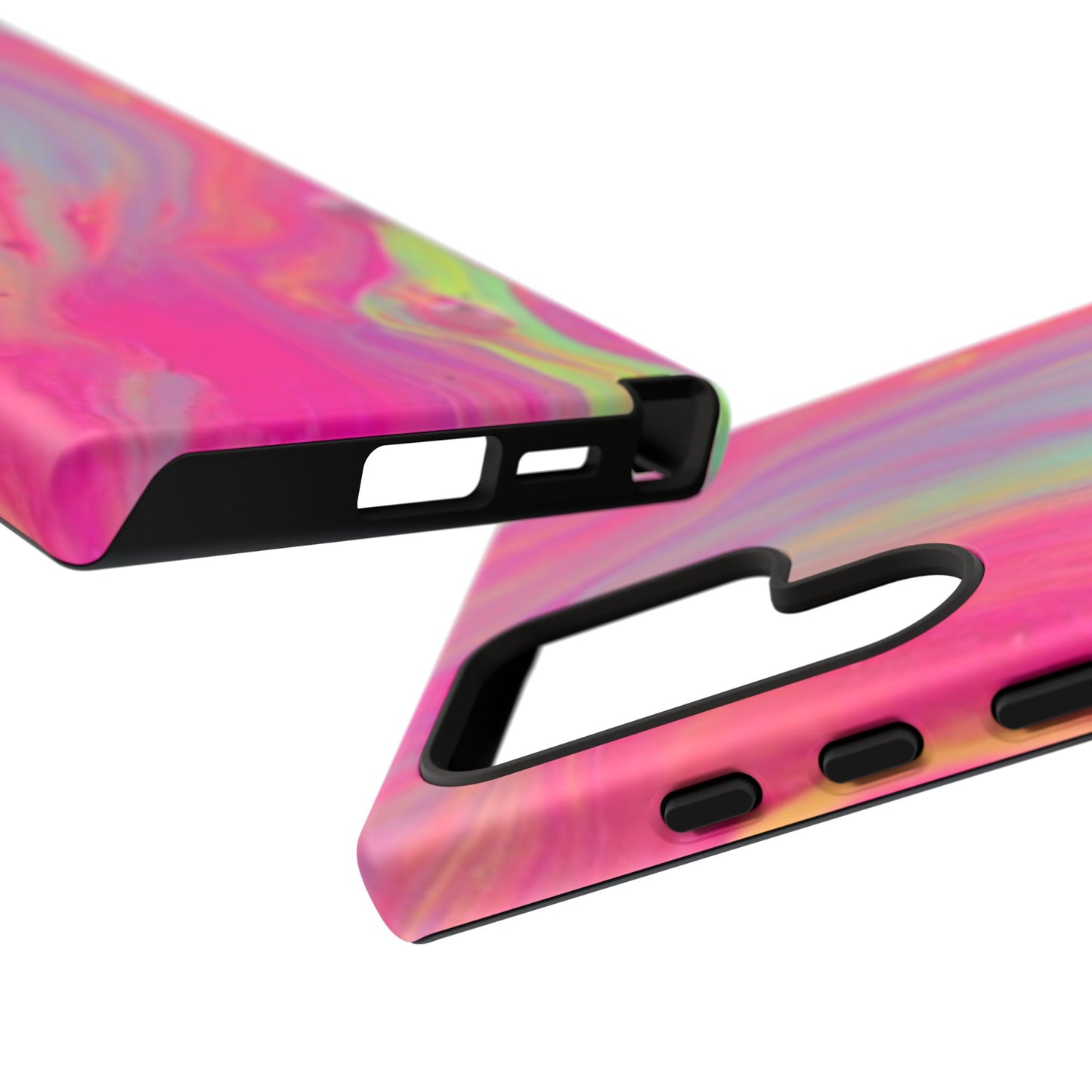 Pink Trendy Futuristic Tough Phone Case with Colorful Abstract Design for Samsung