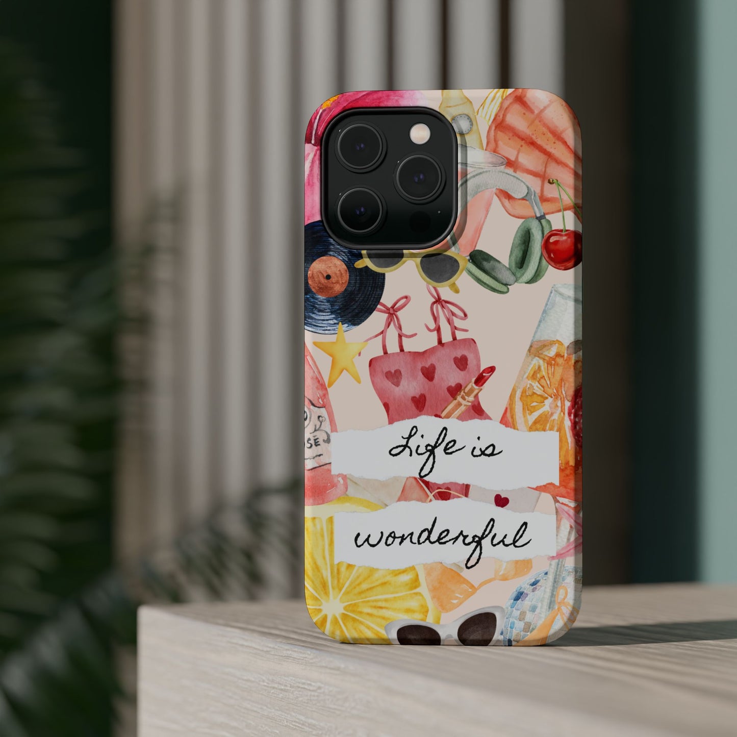 Life is Wonderful, Stylish Phone Cover, Cute Phone Accessory, Gift for Her, Summer Vibe Phone Case
