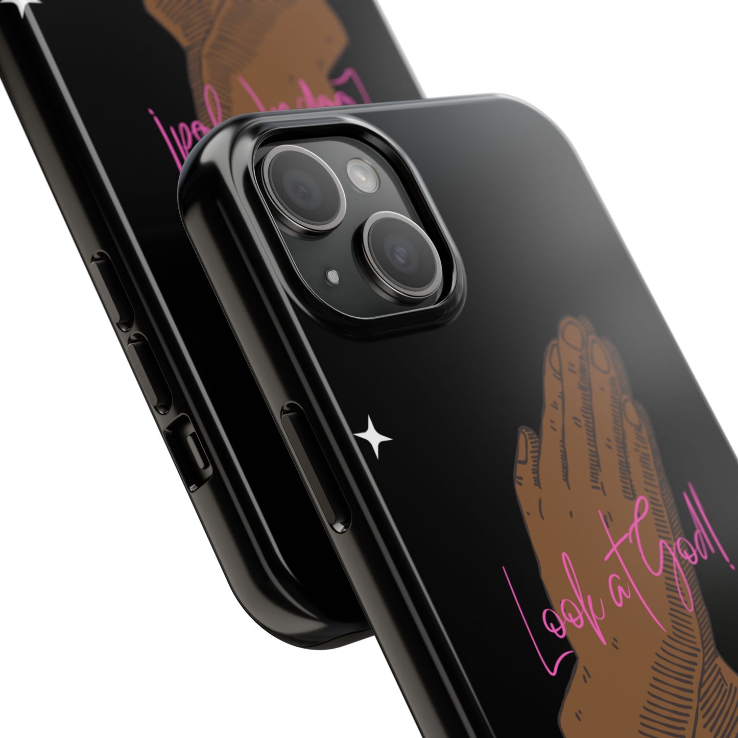 Phone Cases - 'Look at God' Praying Hands Religious Design Tough Case for iPhone