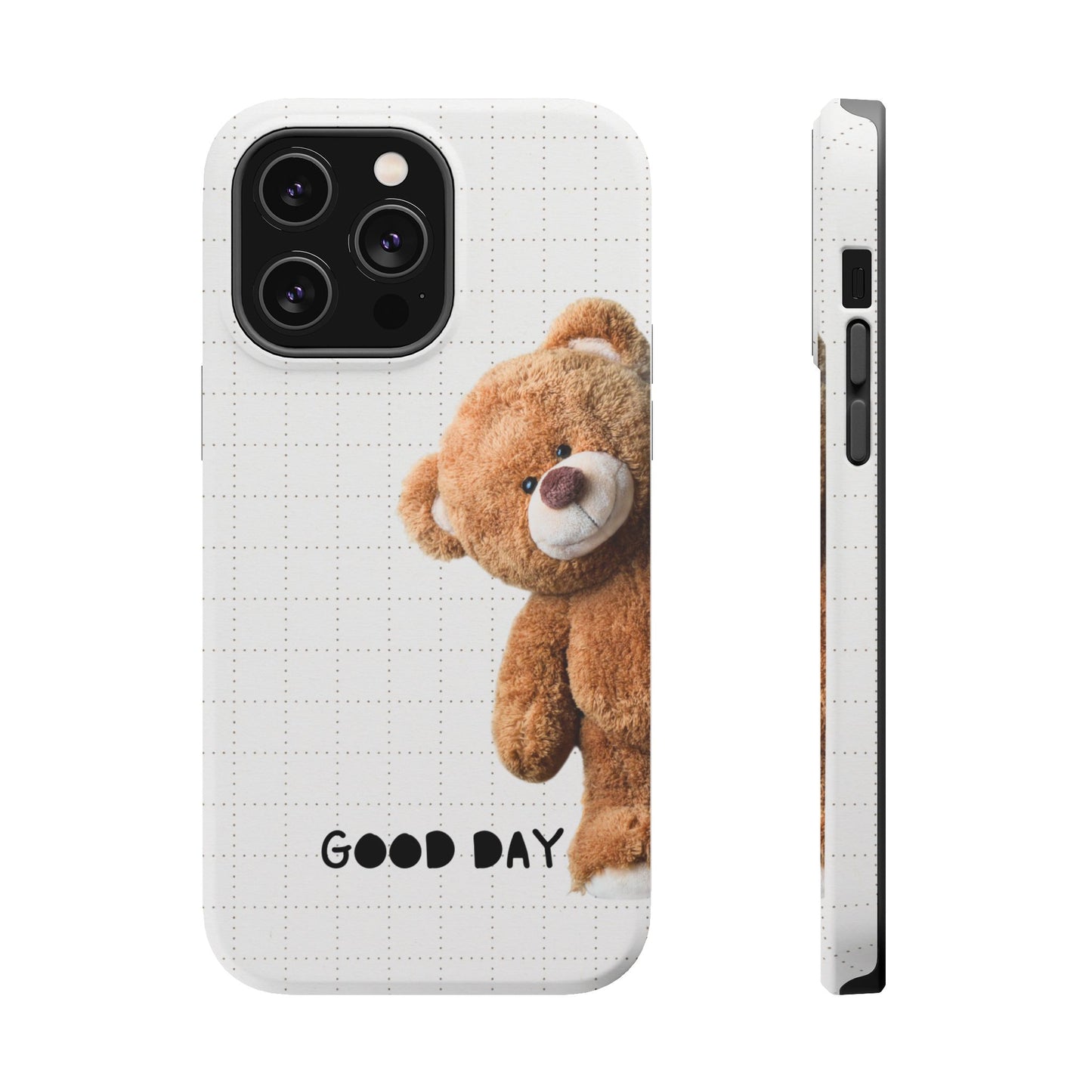 Good Day Teddy Bear MAGNETIC Phone Cases, Cute, Gift for Friends, Teddy Bear Lover's Case