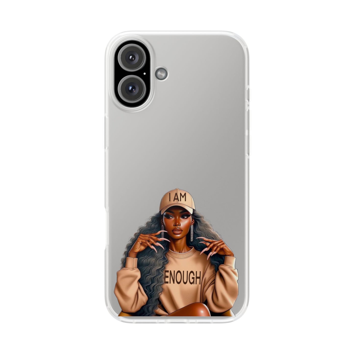 Empowerment Flexi Case | 'I AM ENOUGH' Design | Stylish Phone Cover for Confident Women