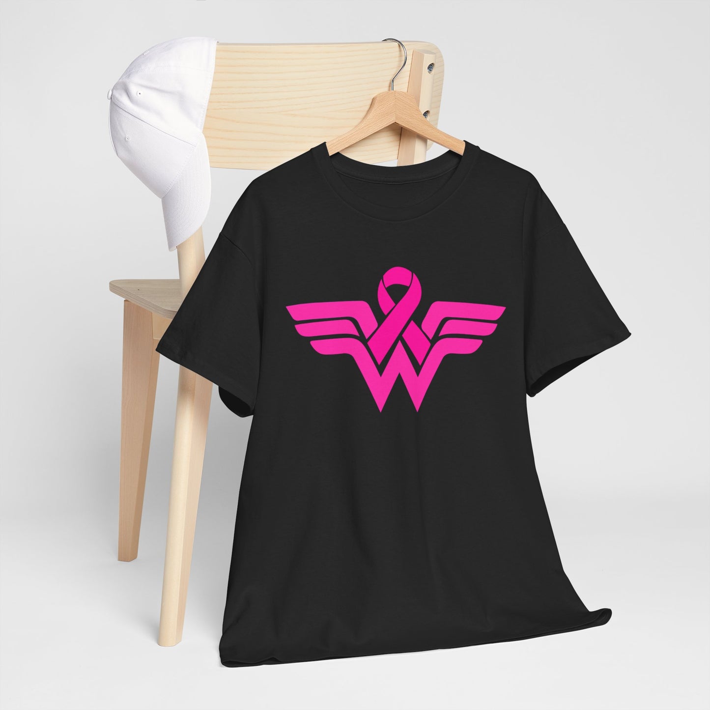 Empowerment Unisex Heavy Cotton Tee - Pink Wings & Ribbon Design