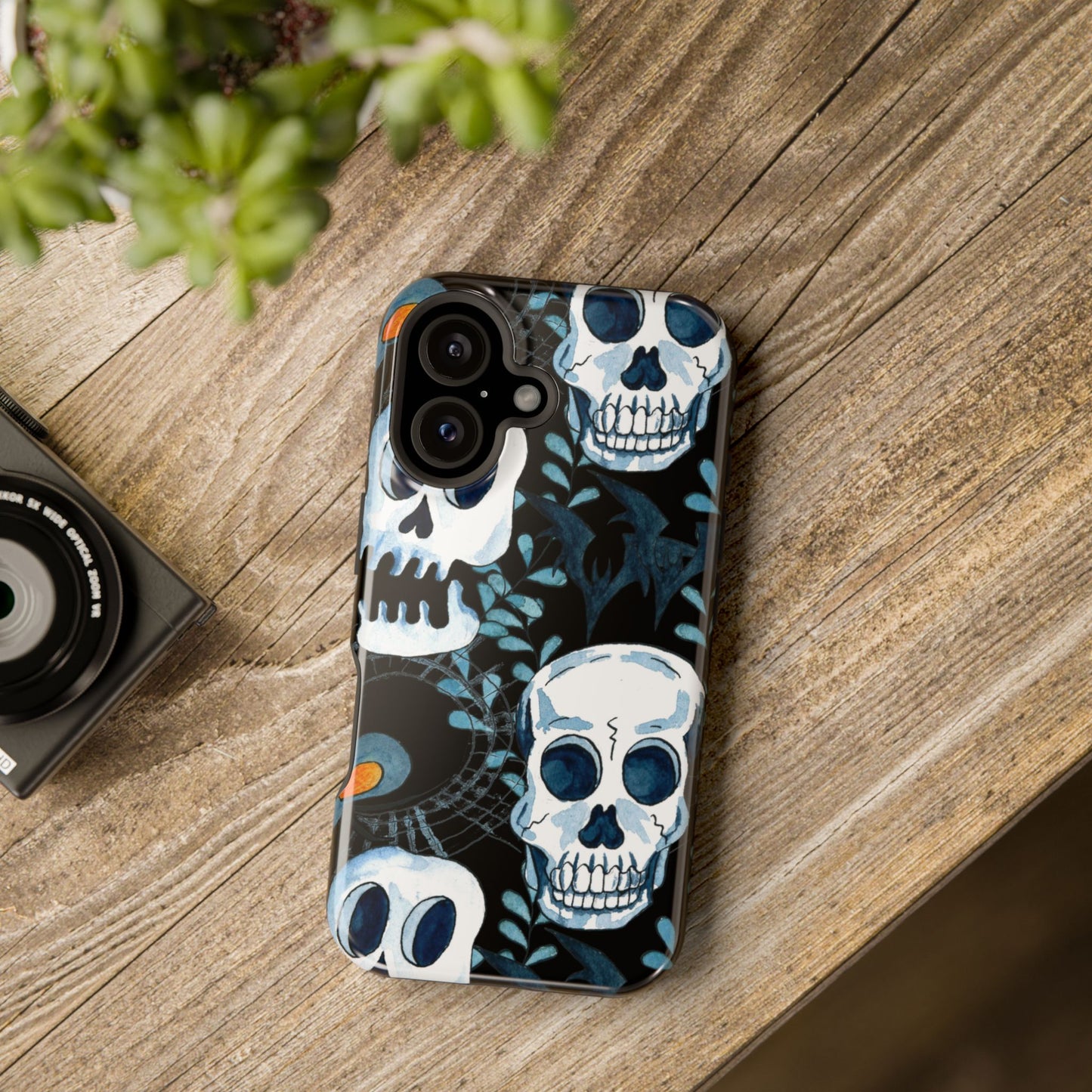 Phone Case - Skull Magnetic Impact-Resistant Case - Halloween - FREE Shipping for Iphone