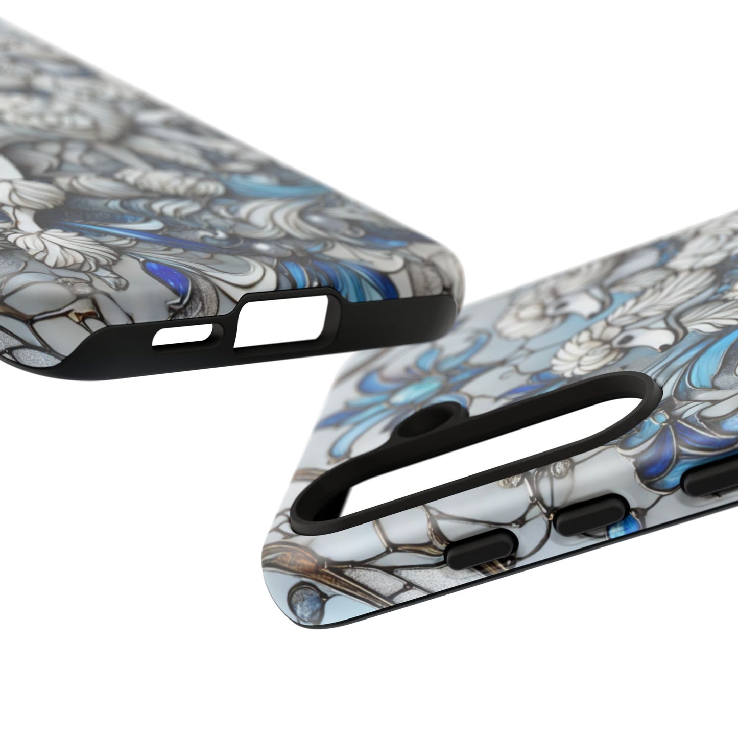 Phone Case - Elegant Blue and White Poodle Art for Samsung Phone