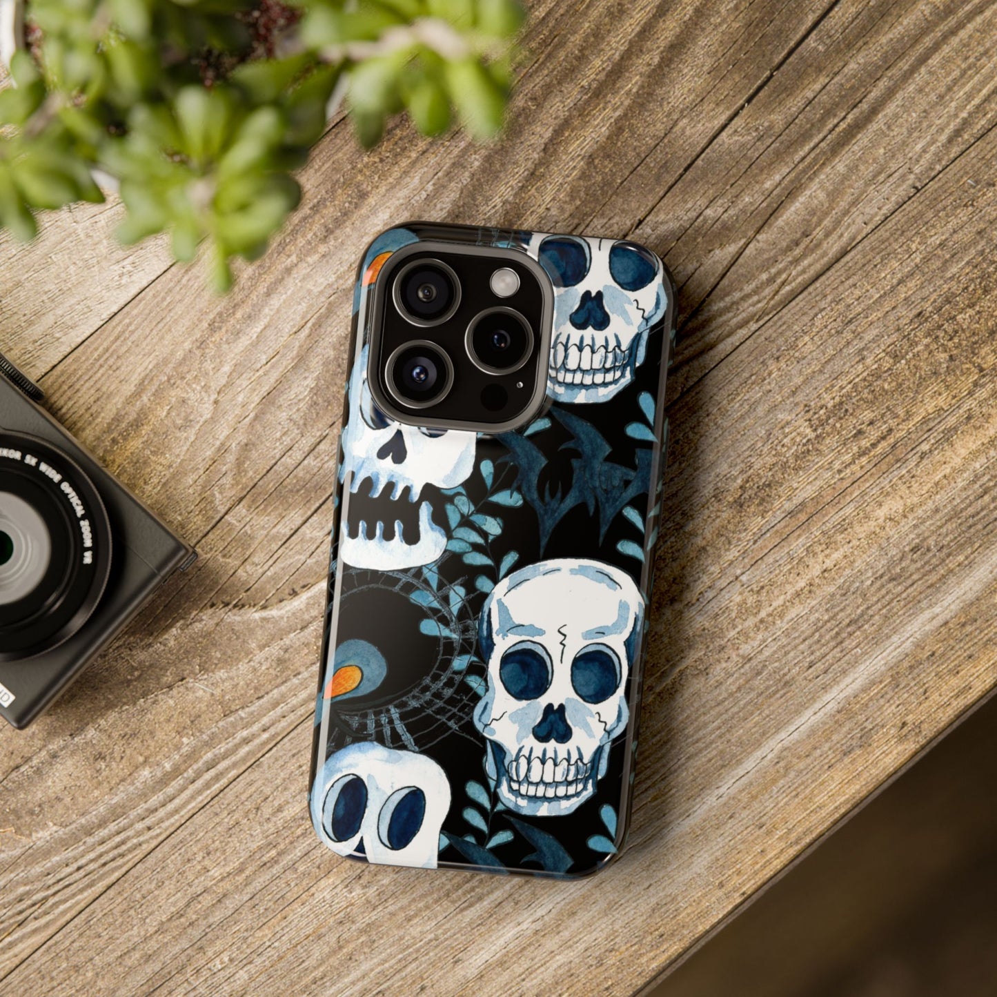 Phone Case - Skull Magnetic Impact-Resistant Case - Halloween - FREE Shipping for Iphone