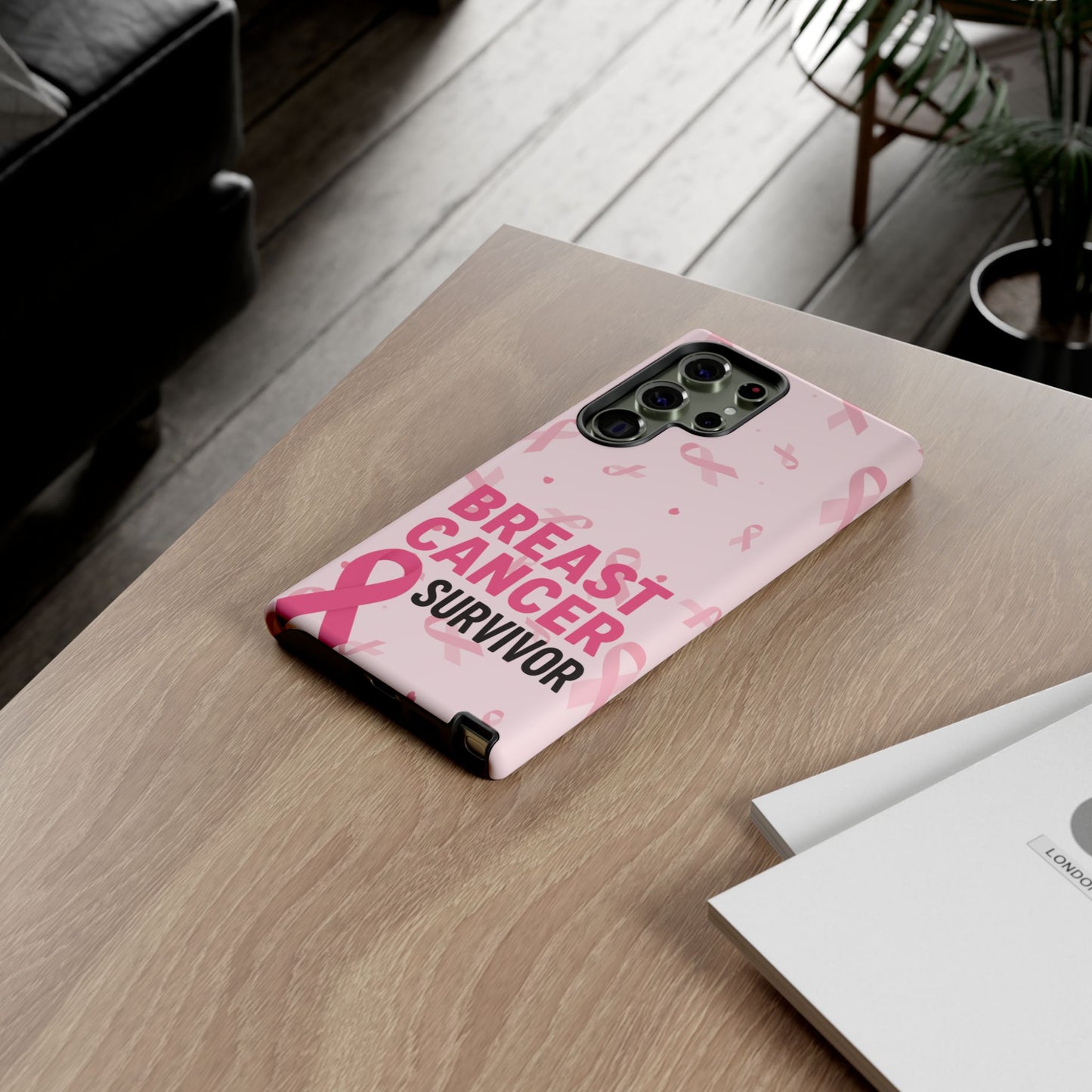 Breast Cancer Survivor Phone Case, Cancer Awareness, Pink Ribbon Design, Tough Cases for Samsung