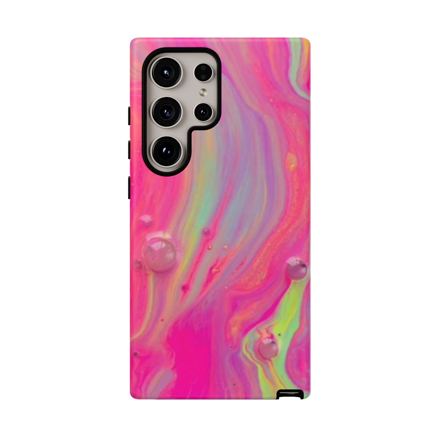 Pink Trendy Futuristic Tough Phone Case with Colorful Abstract Design for Samsung