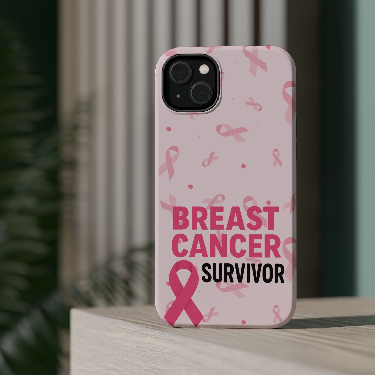 Breast Cancer Survivor Magnetic Phone Case, Impact-Resistant, Pink Ribbon for Iphone