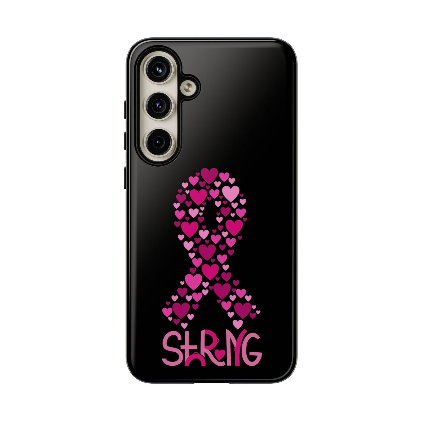 Pink Ribbon Phone Case - Strong Heart Design, Cancer Awareness, Gift for Supporters for Samsung
