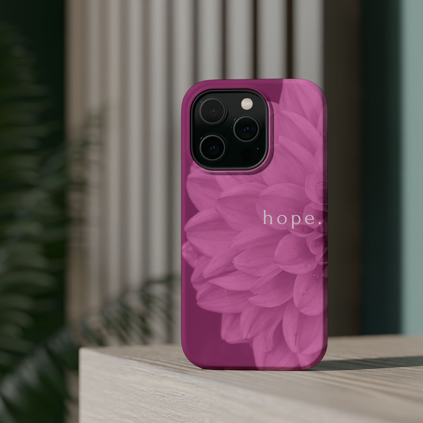 Hopeful, Inspirational Pink Flower Design Phone Case