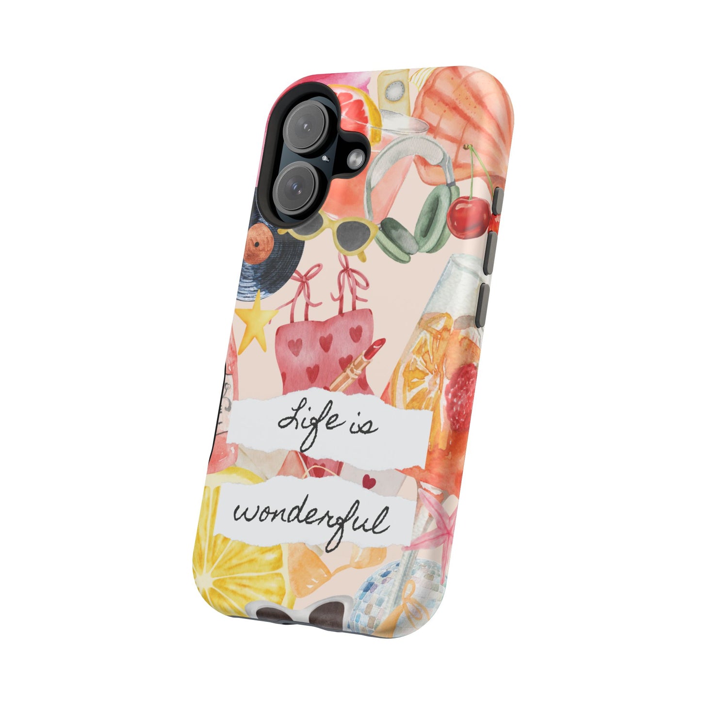 Life is Wonderful, Stylish Phone Cover, Cute Phone Accessory, Gift for Her, Summer Vibe Phone Case