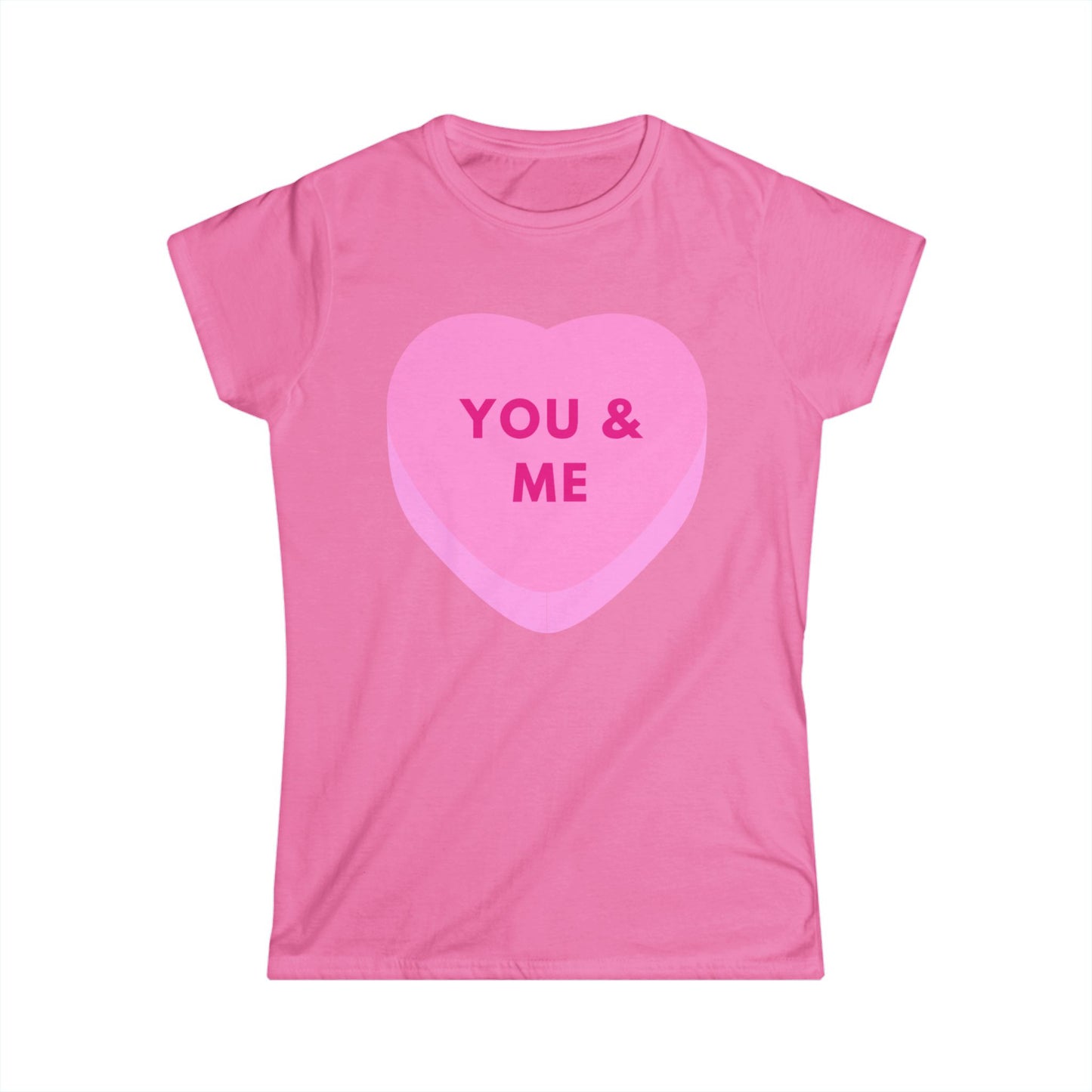 Valentine's Day Women's Softstyle Tee - 'You & Me' Heart T-Shirt