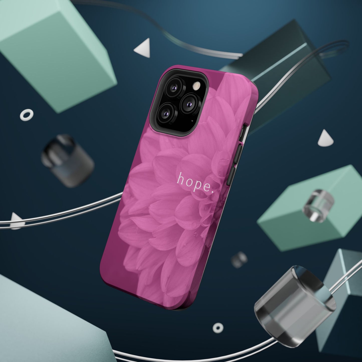 Hopeful, Inspirational Pink Flower Design Phone Case