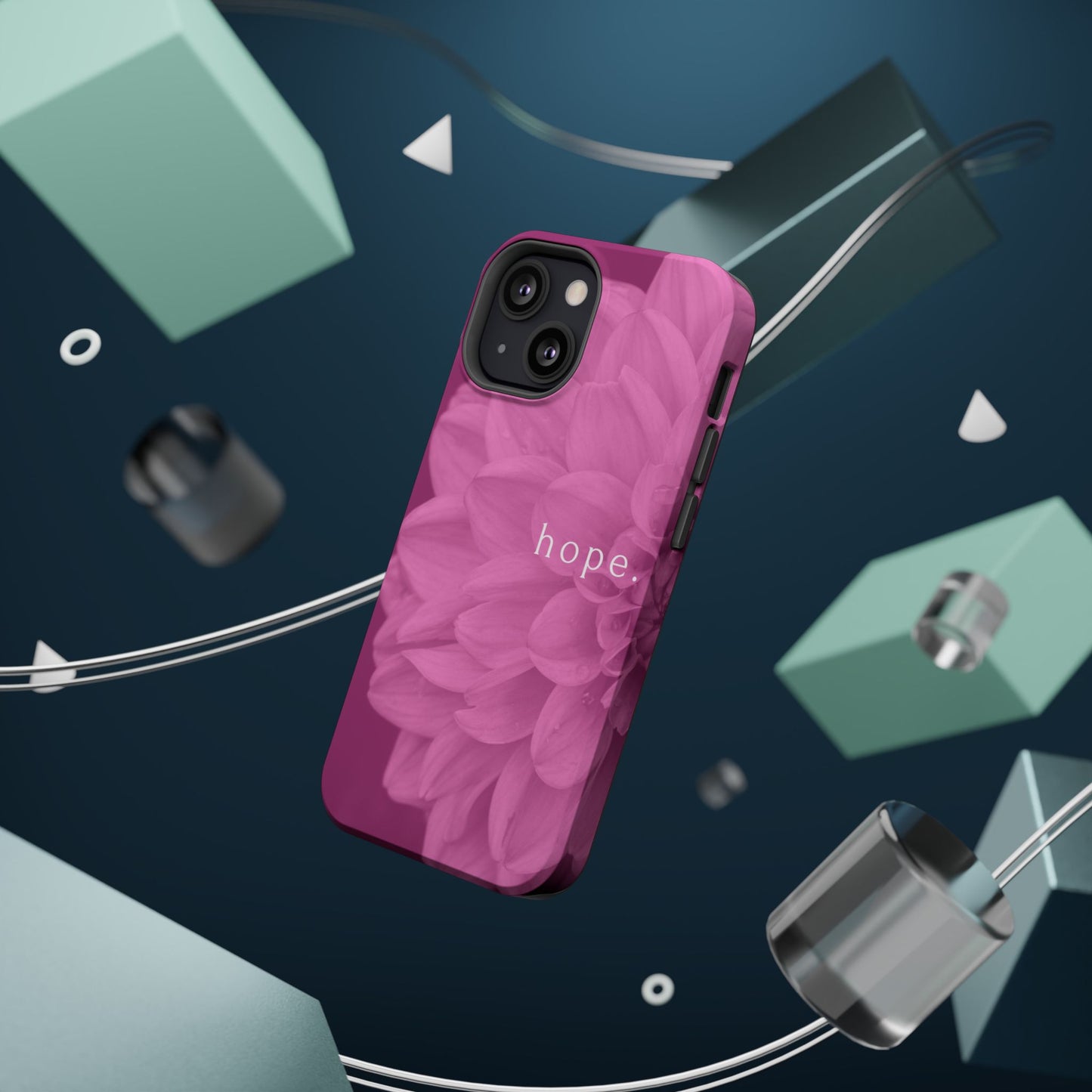 Hopeful, Inspirational Pink Flower Design Phone Case