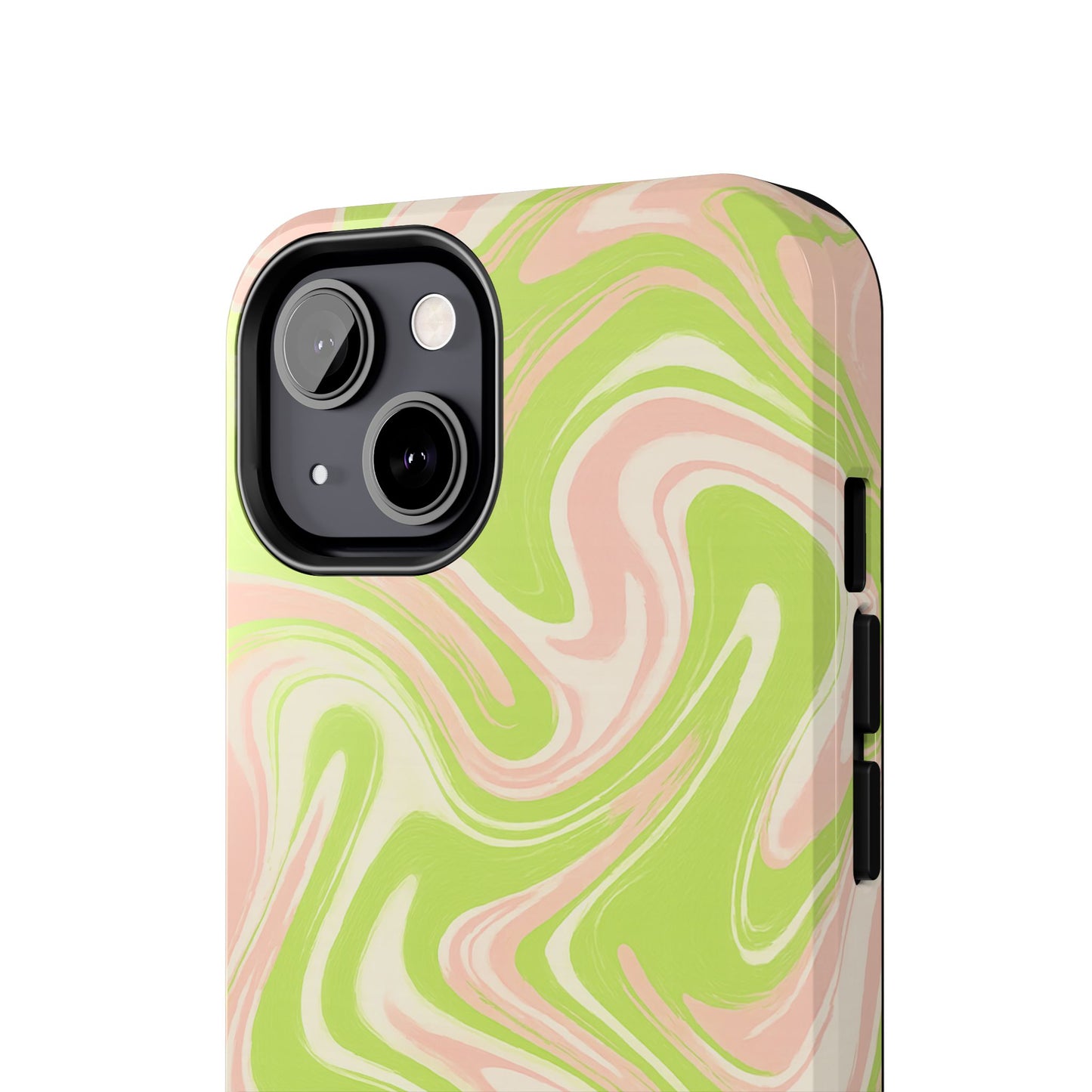 Pink & Green Stylish Tough Phone Case, Durable Protection, Gift for Friends, Colorful Marble Design
