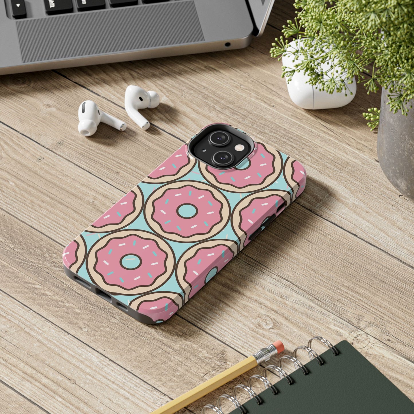 Cute Donut Pattern Tough Phone Case