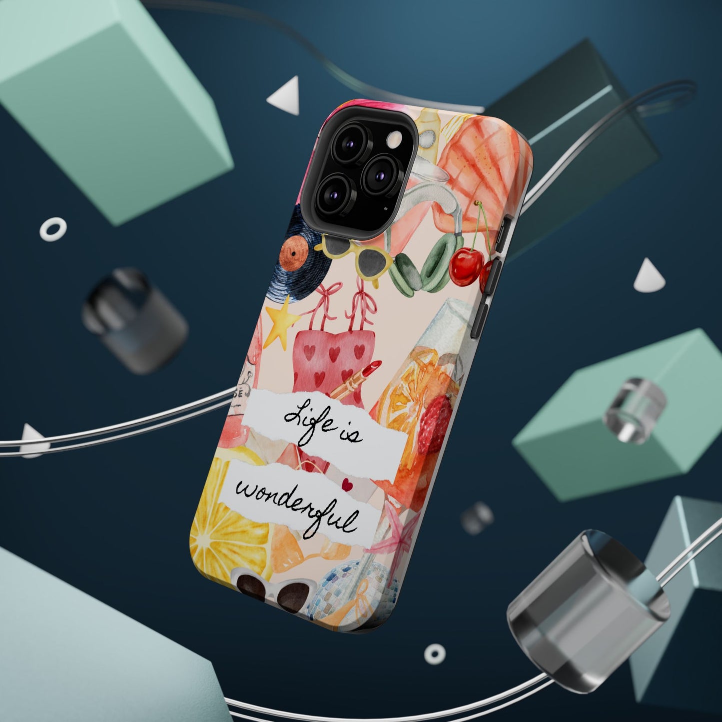 Life is Wonderful, Stylish Phone Cover, Cute Phone Accessory, Gift for Her, Summer Vibe Phone Case