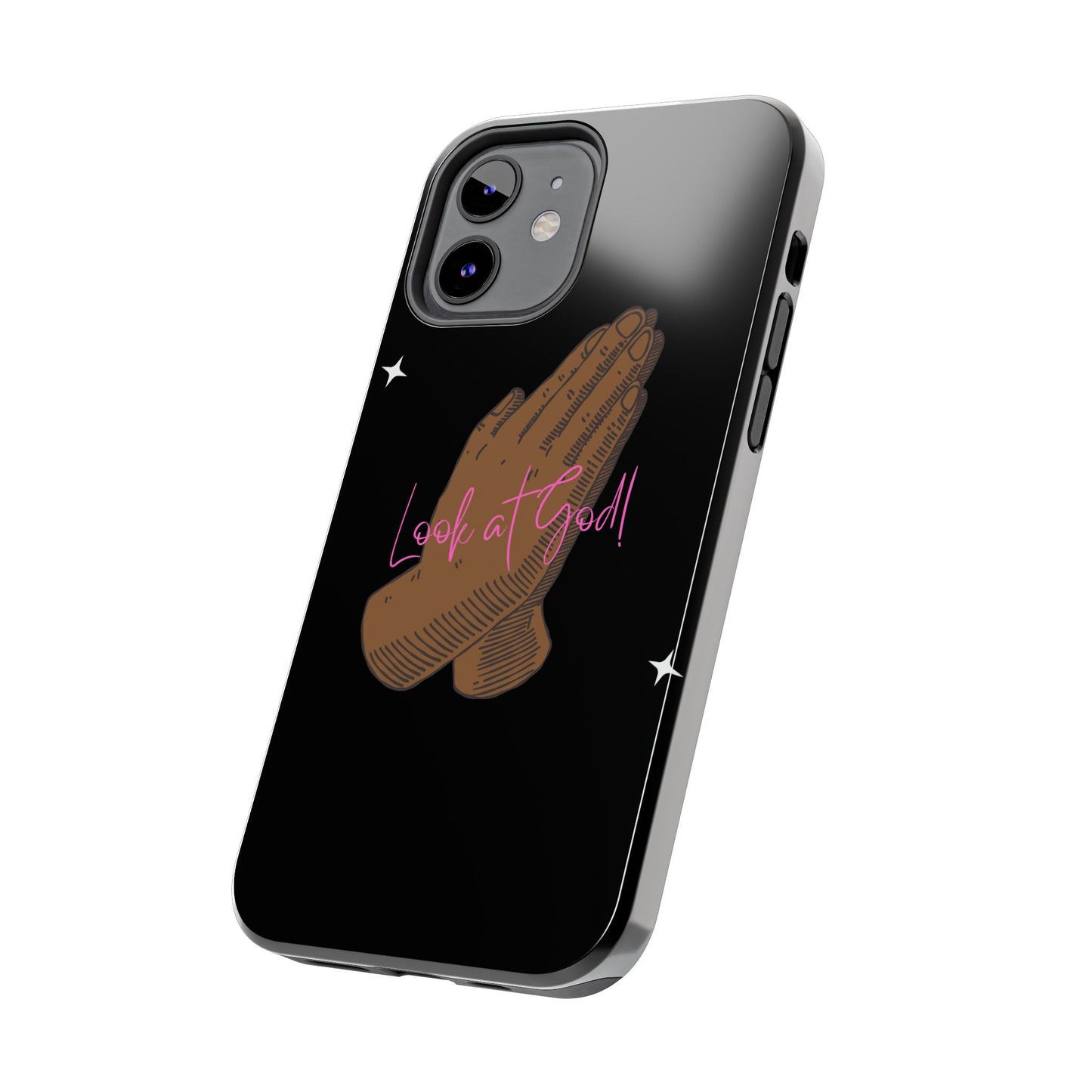 Phone Cases - 'Look at God' Praying Hands Religious Design Tough Case for iPhone