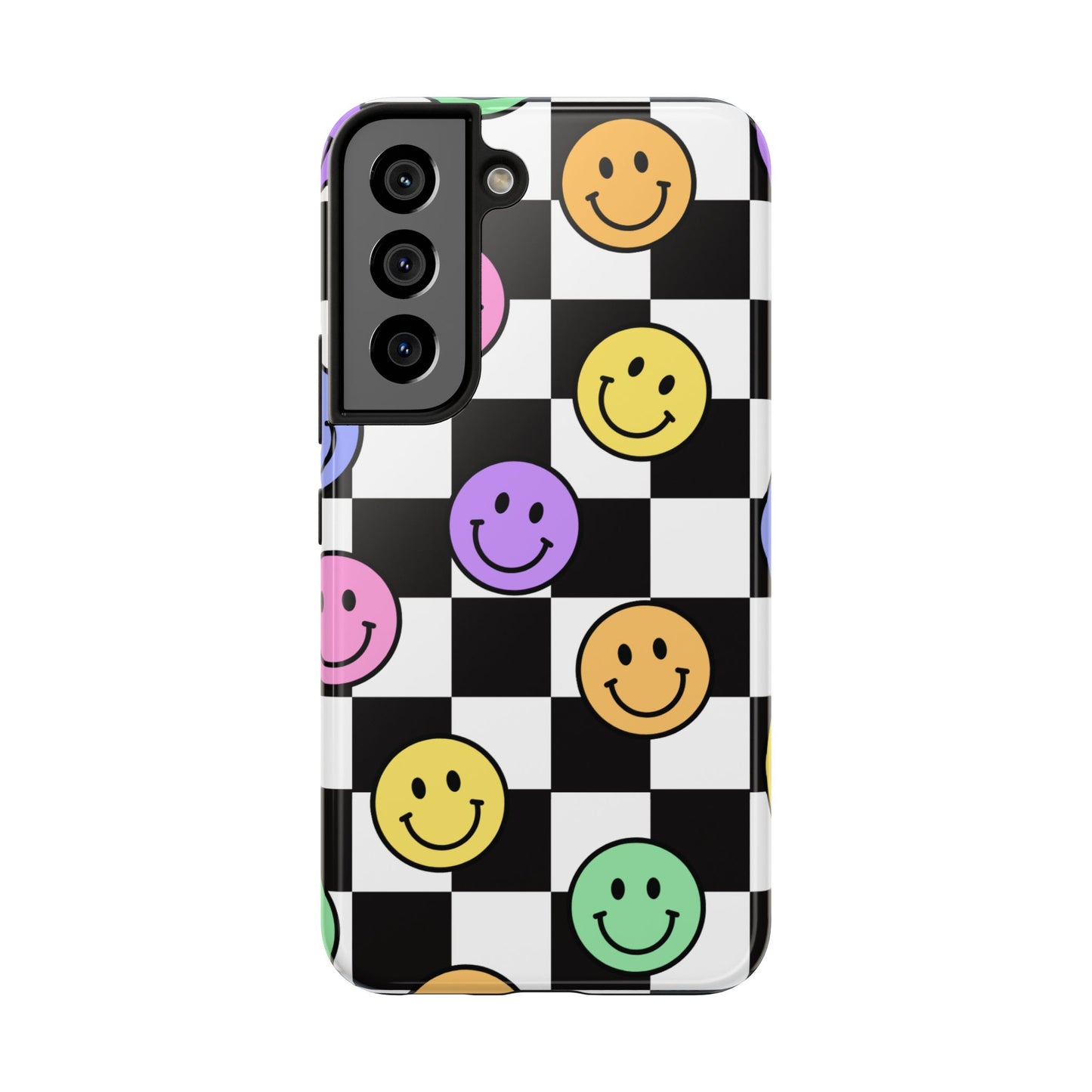 Colorful Smiley Face Phone Case, Durable Phone Cover, Fun Tech Accessories, Great for Gifts, Birthday, Holiday