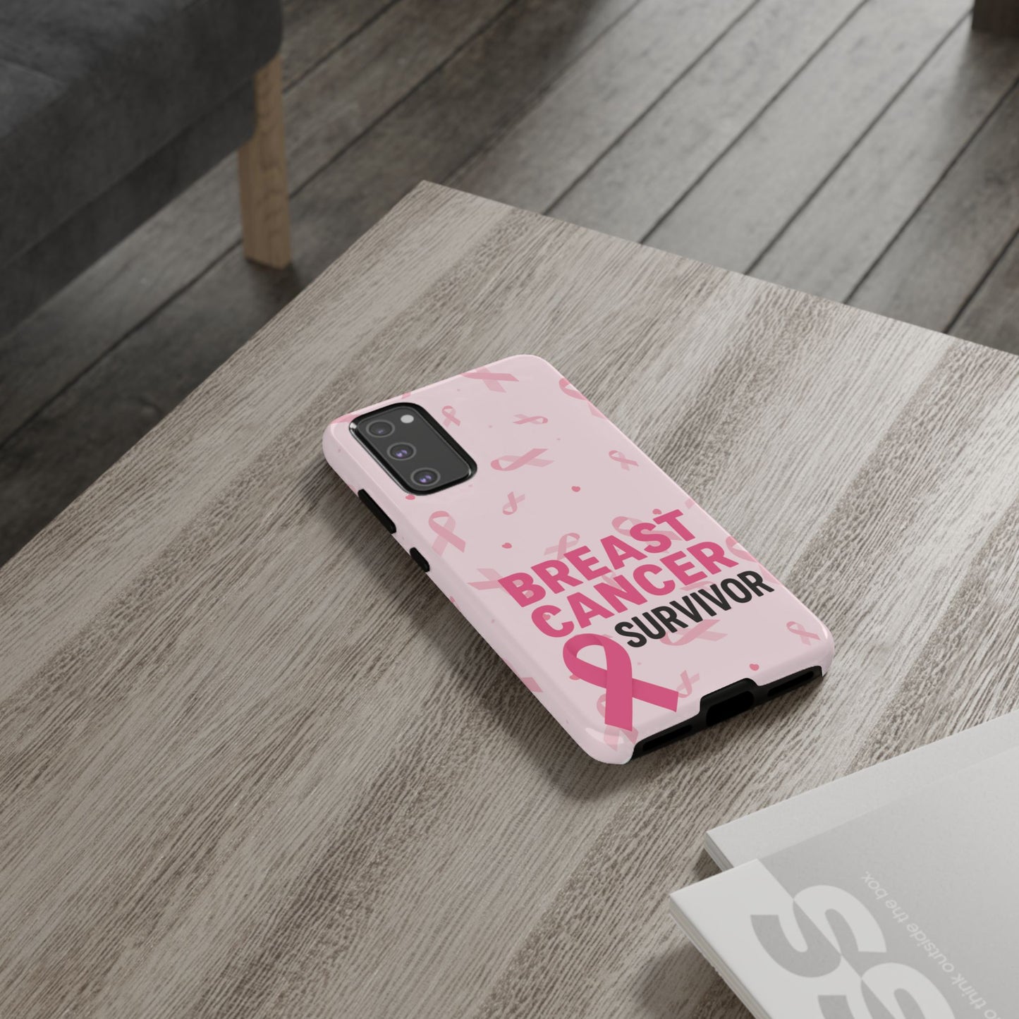 Breast Cancer Survivor Phone Case, Cancer Awareness, Pink Ribbon Design, Tough Cases for Samsung