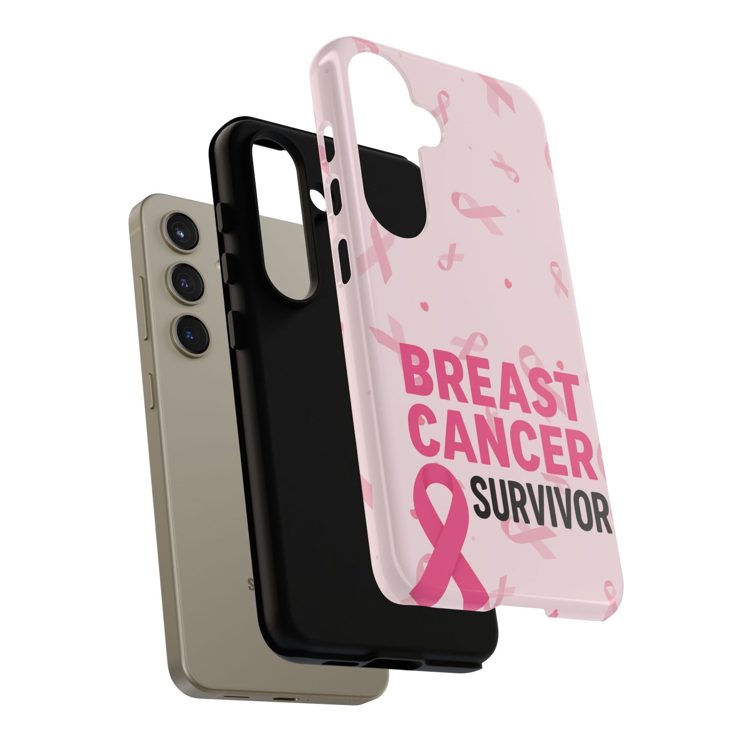 Breast Cancer Survivor Phone Case, Cancer Awareness, Pink Ribbon Design, Tough Cases for Samsung