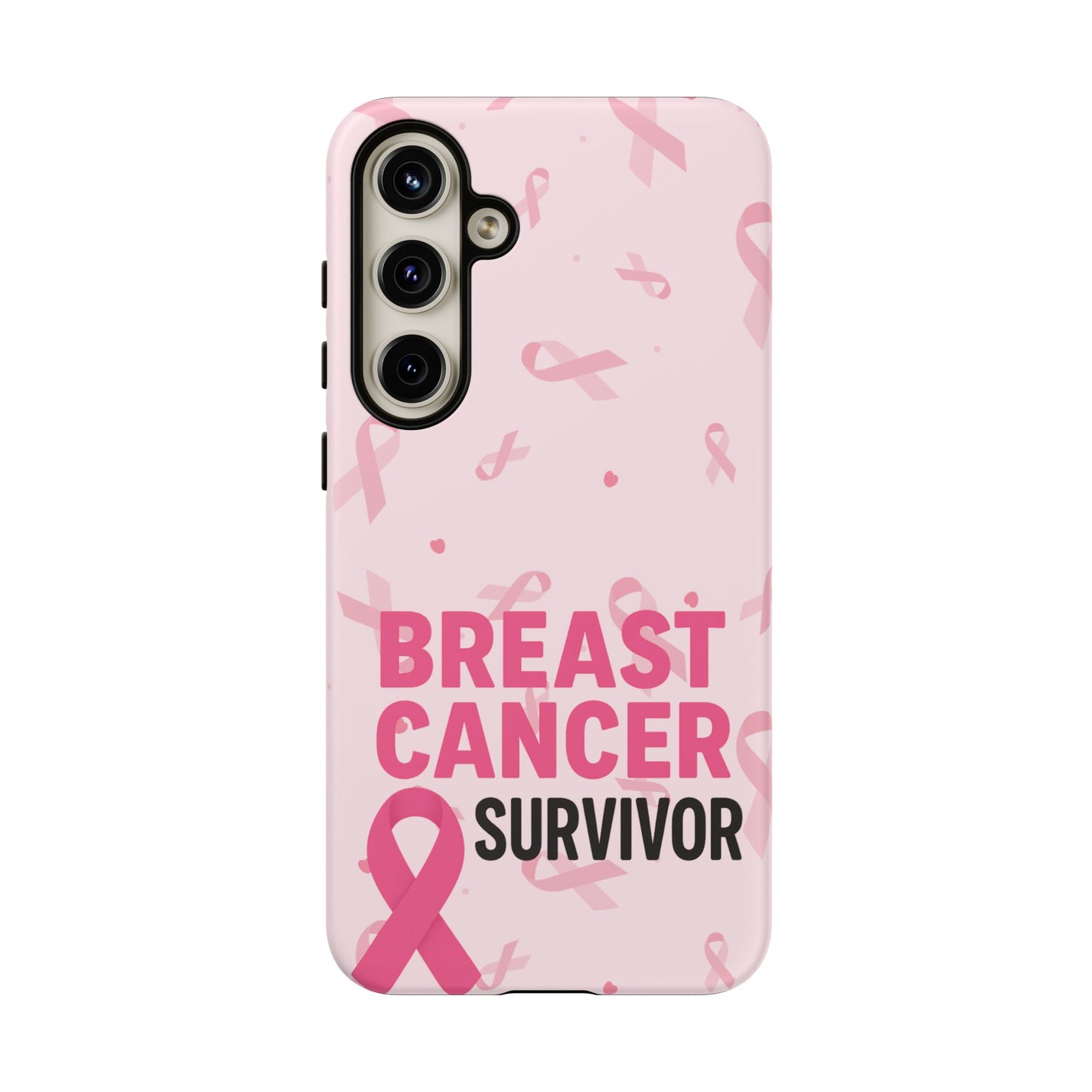Breast Cancer Survivor Phone Case, Cancer Awareness, Pink Ribbon Design, Tough Cases for Samsung