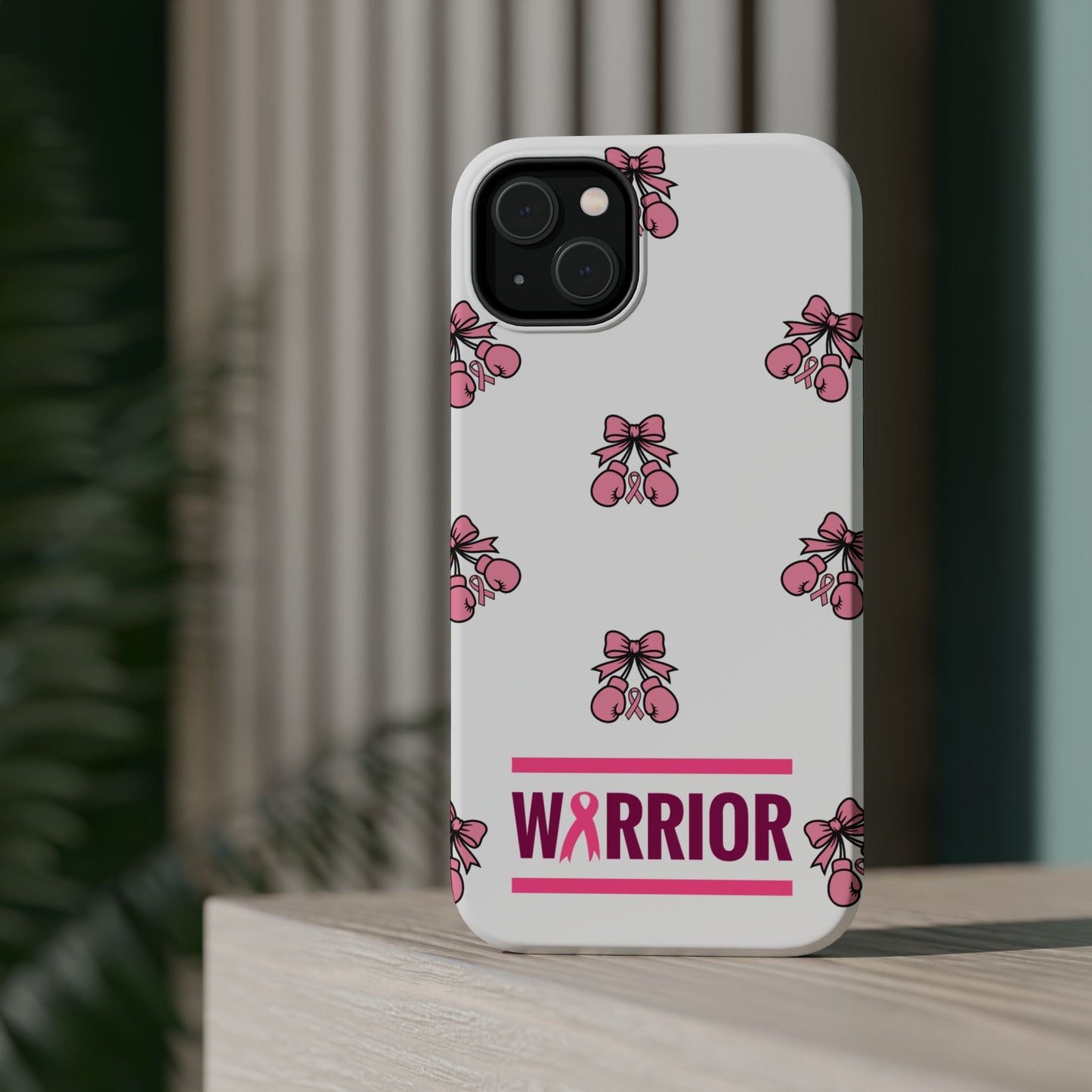 Warrior Bow Pink Magnetic Phone Case, Support Breast Cancer Awareness, Gift for Cancer Fighters for Iphone