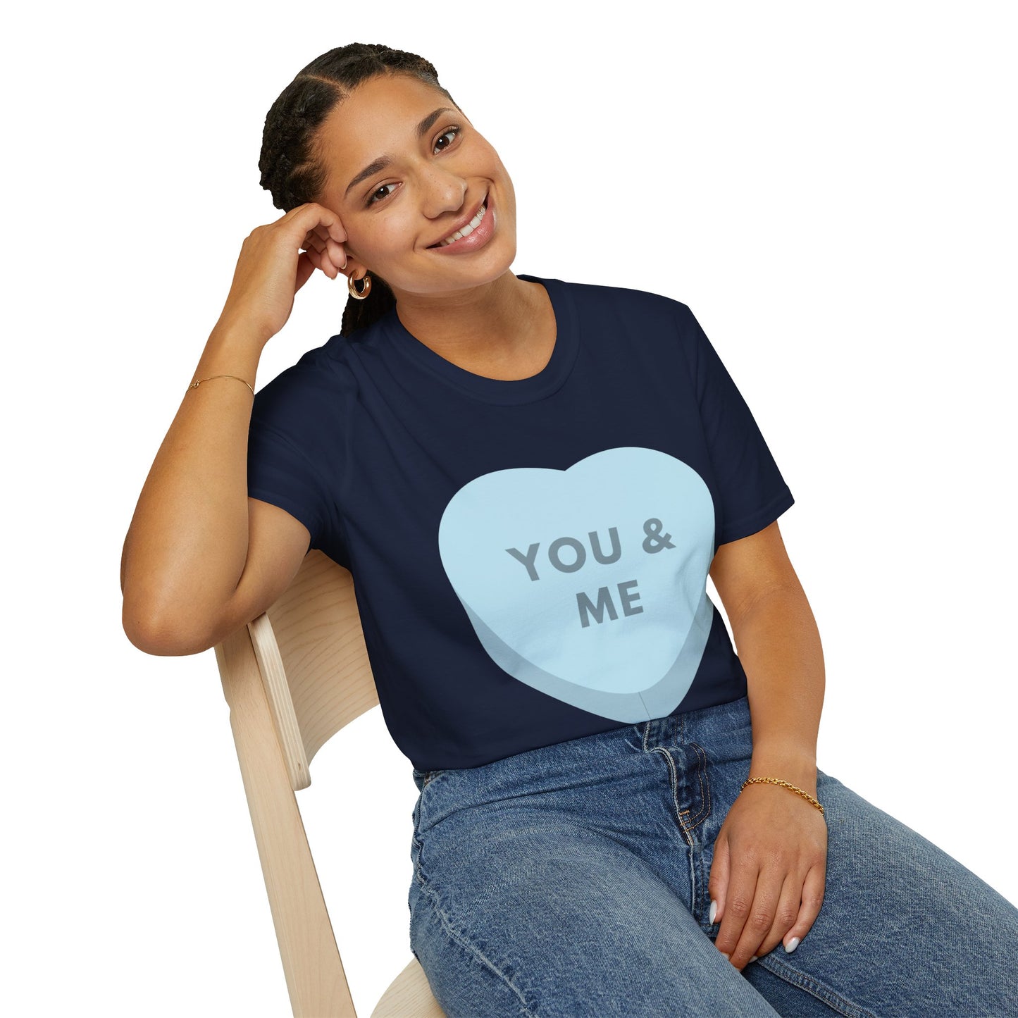 Couples Heart Graphic UnisexT-Shirt - 'You & Me' Design
