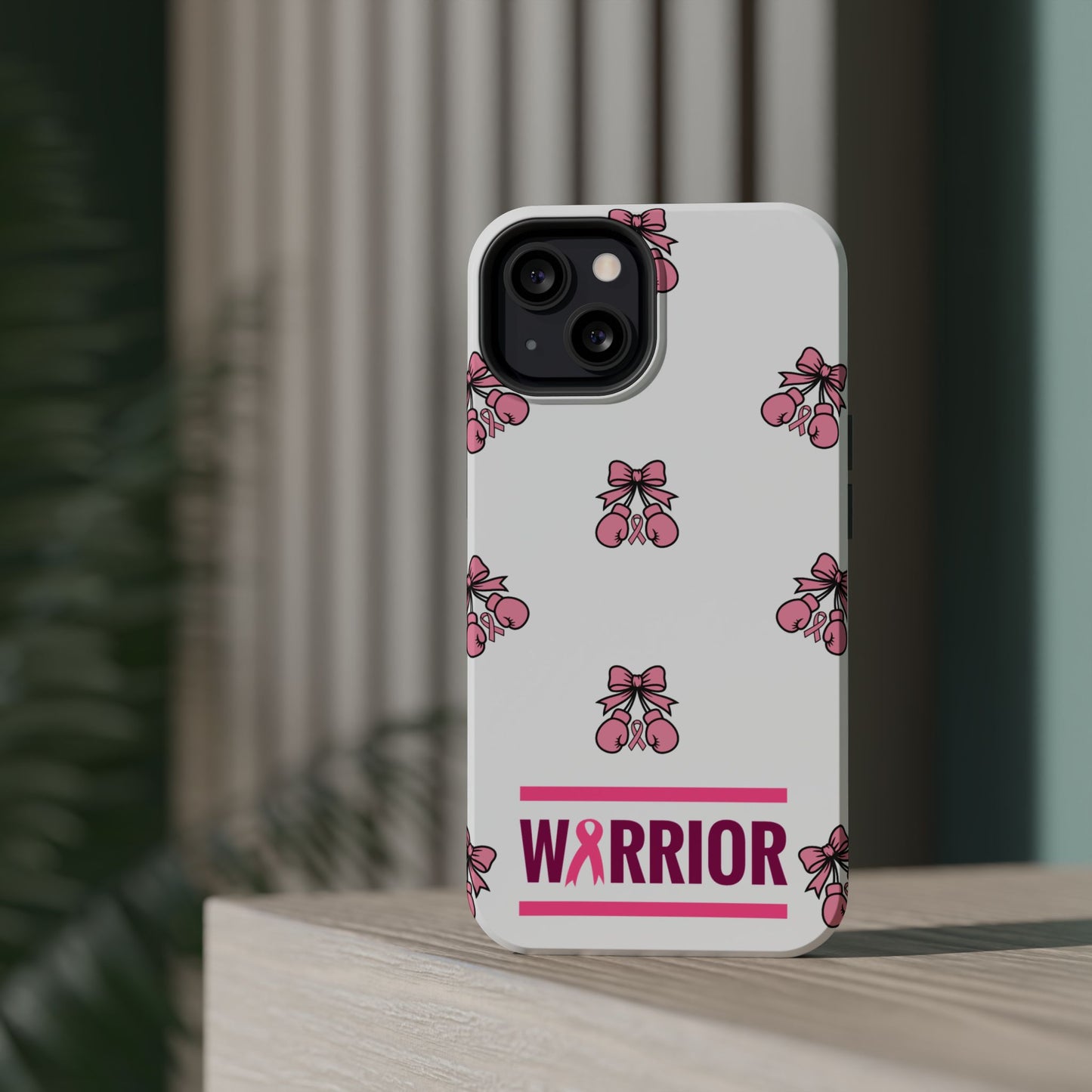 Warrior Bow Pink Magnetic Phone Case, Support Breast Cancer Awareness, Gift for Cancer Fighters for Iphone